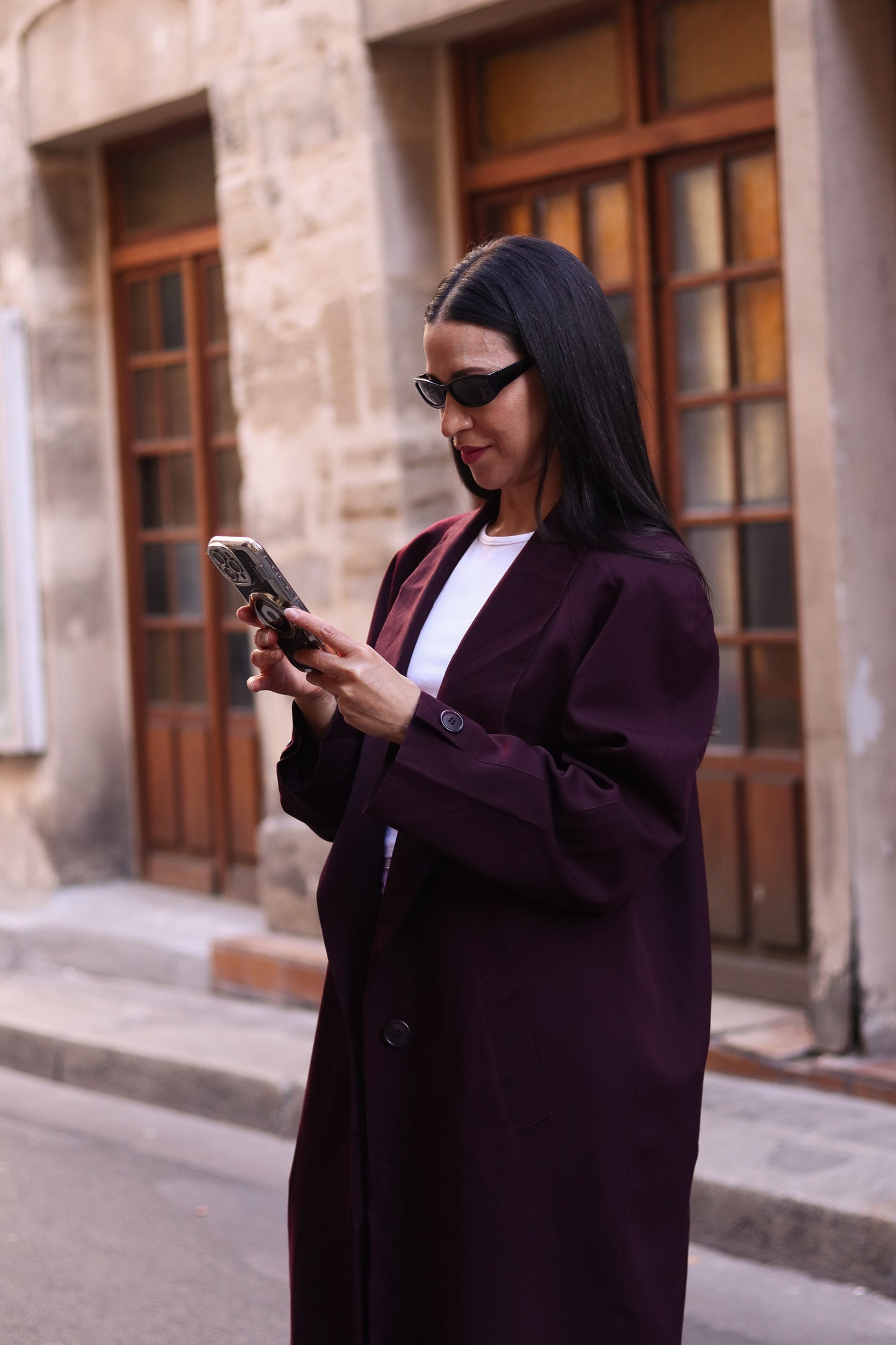 Linda Richards longue veste en laine