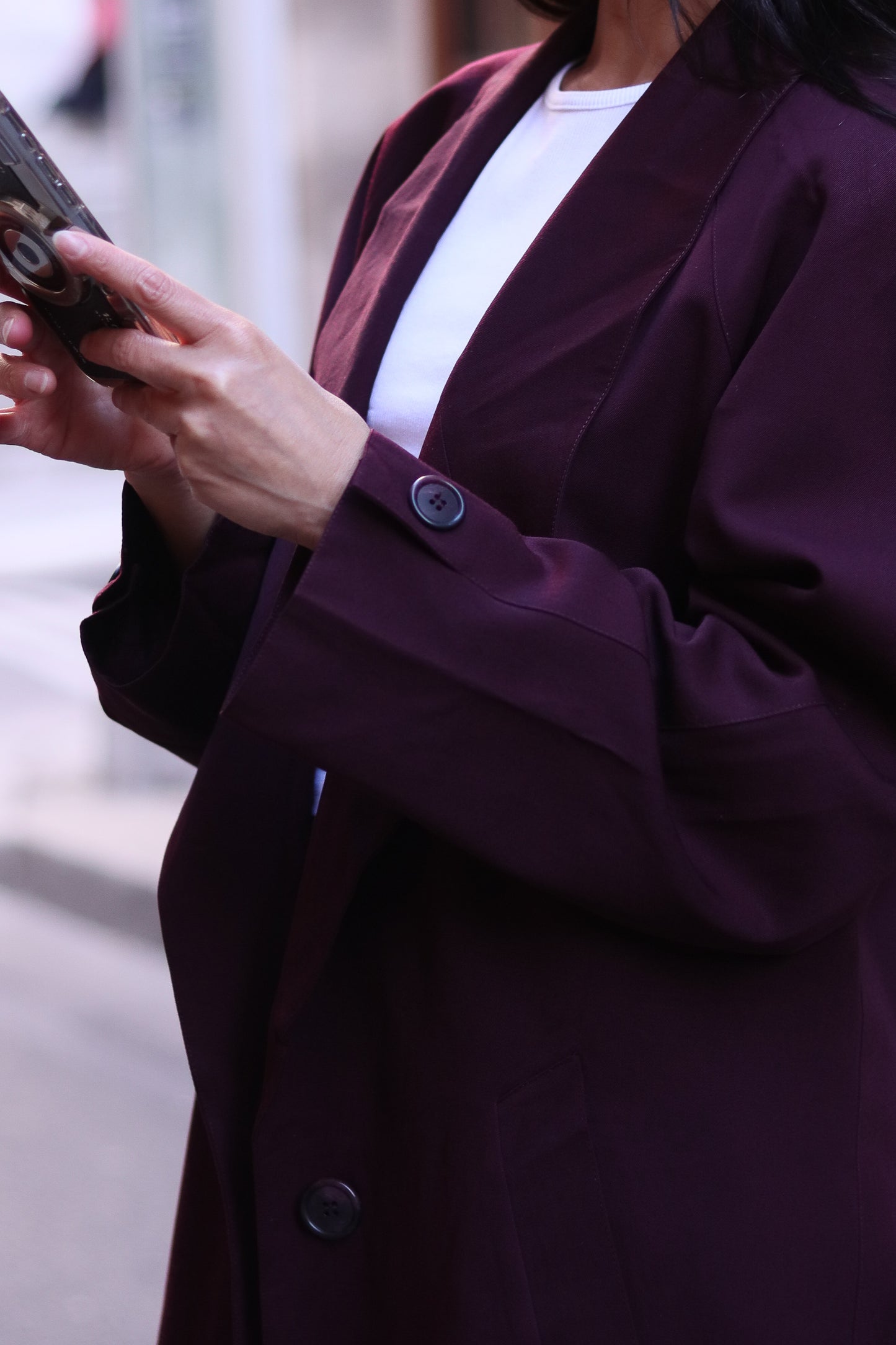 Linda Richards longue veste en laine