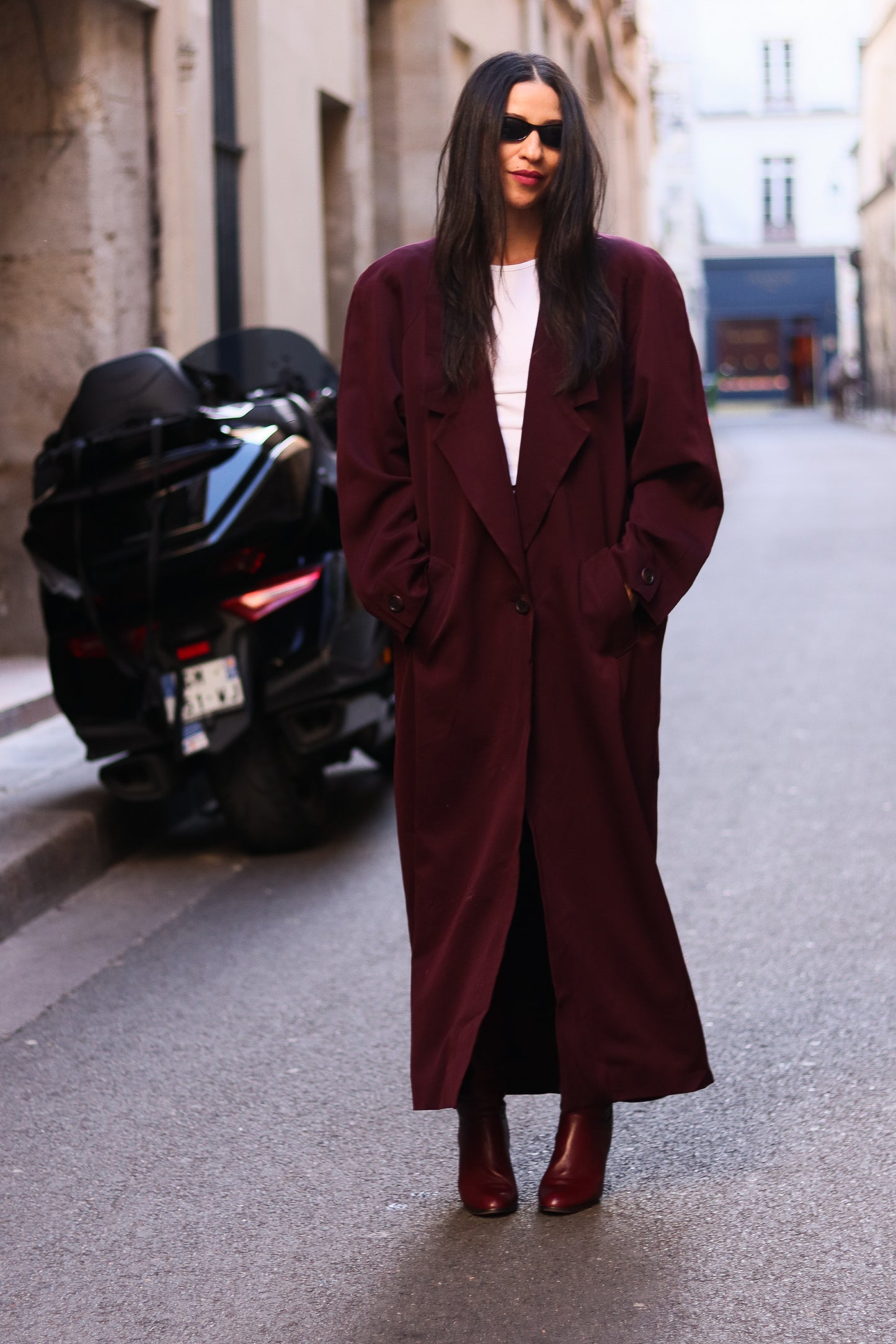 Linda Richards longue veste en laine