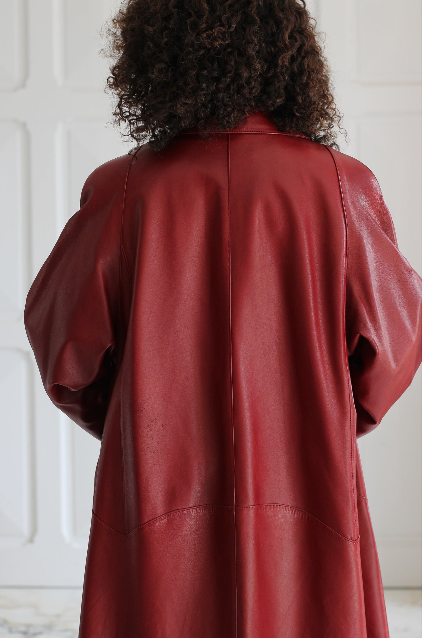 Gil & Max manteau cuir burgundy