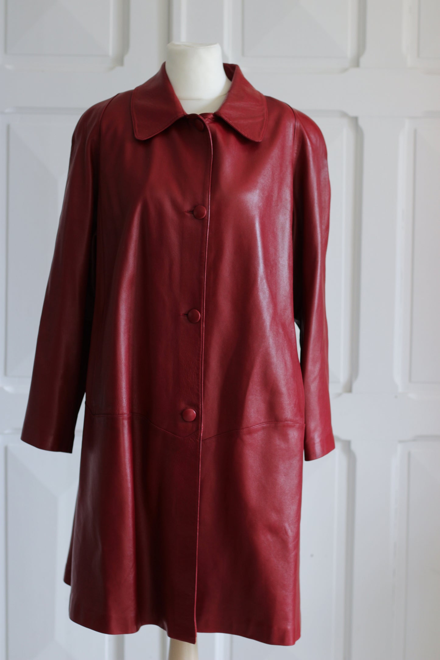 Gil & Max manteau cuir burgundy