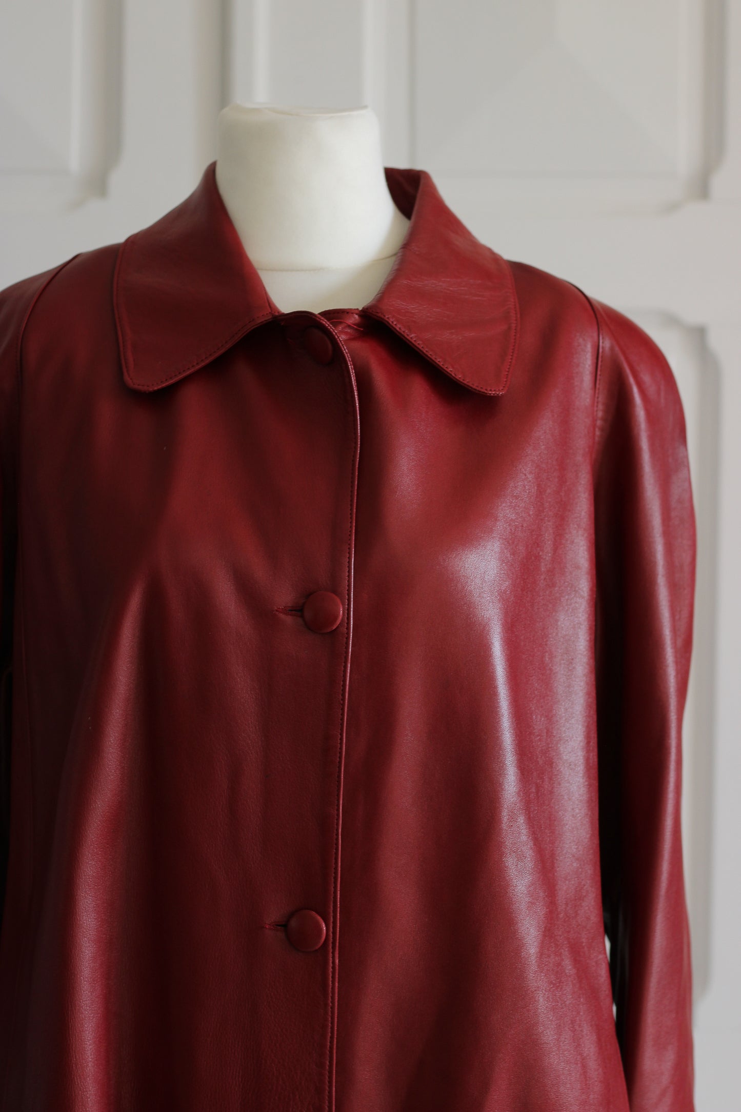 Gil & Max manteau cuir burgundy