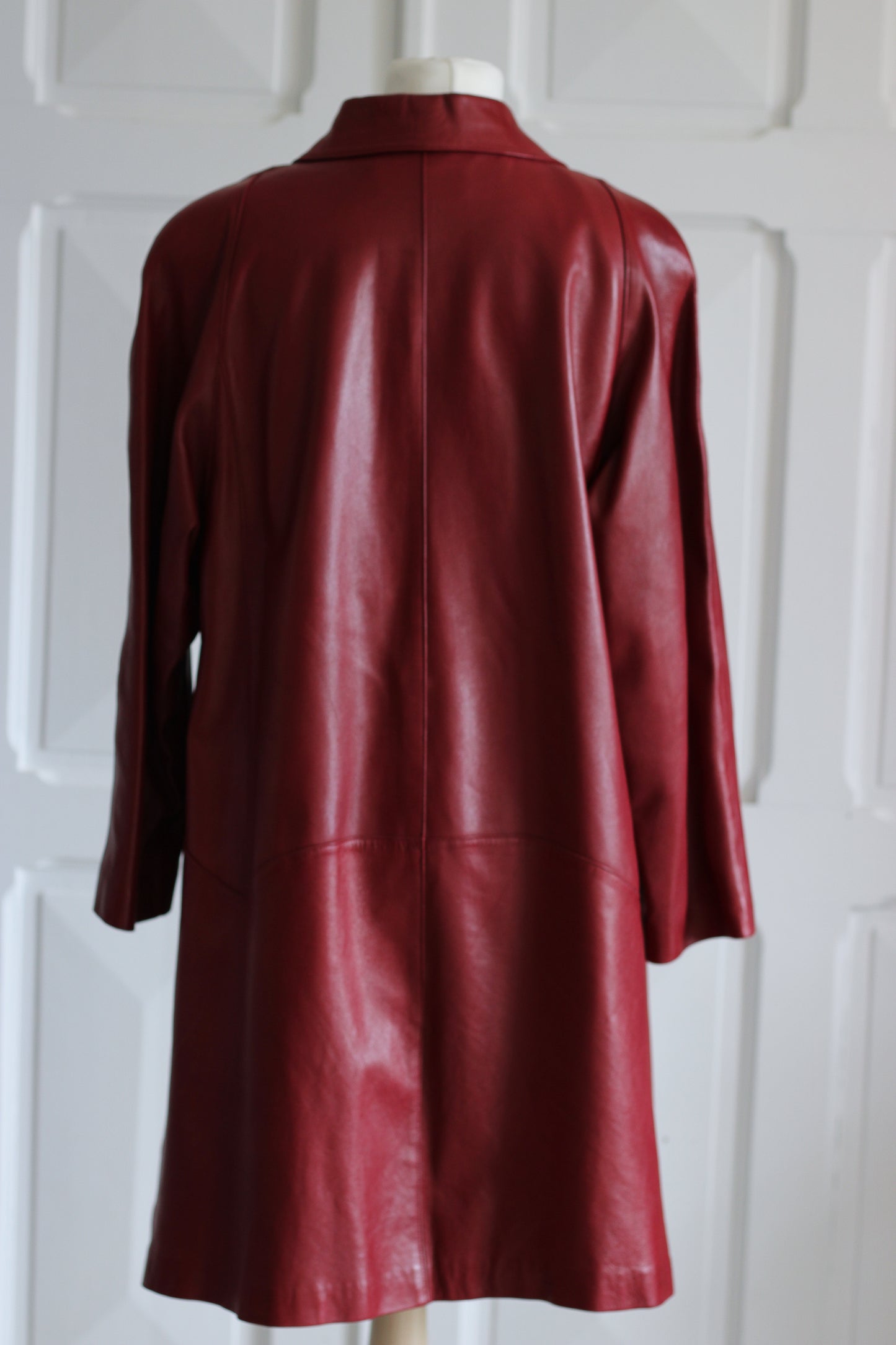 Gil & Max manteau cuir burgundy