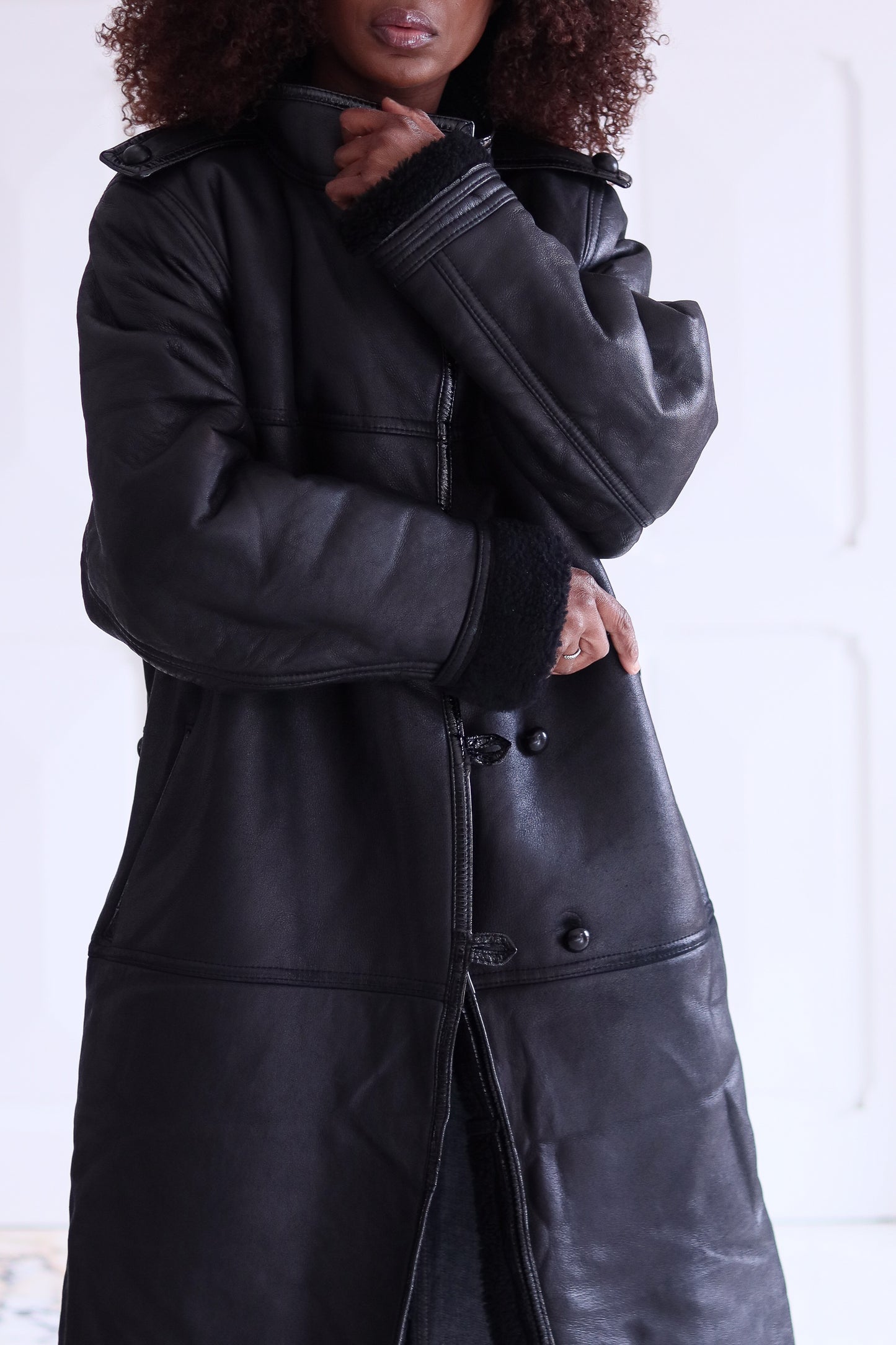 Jacques Saint Laurent manteau  maxi long vintage en cuir