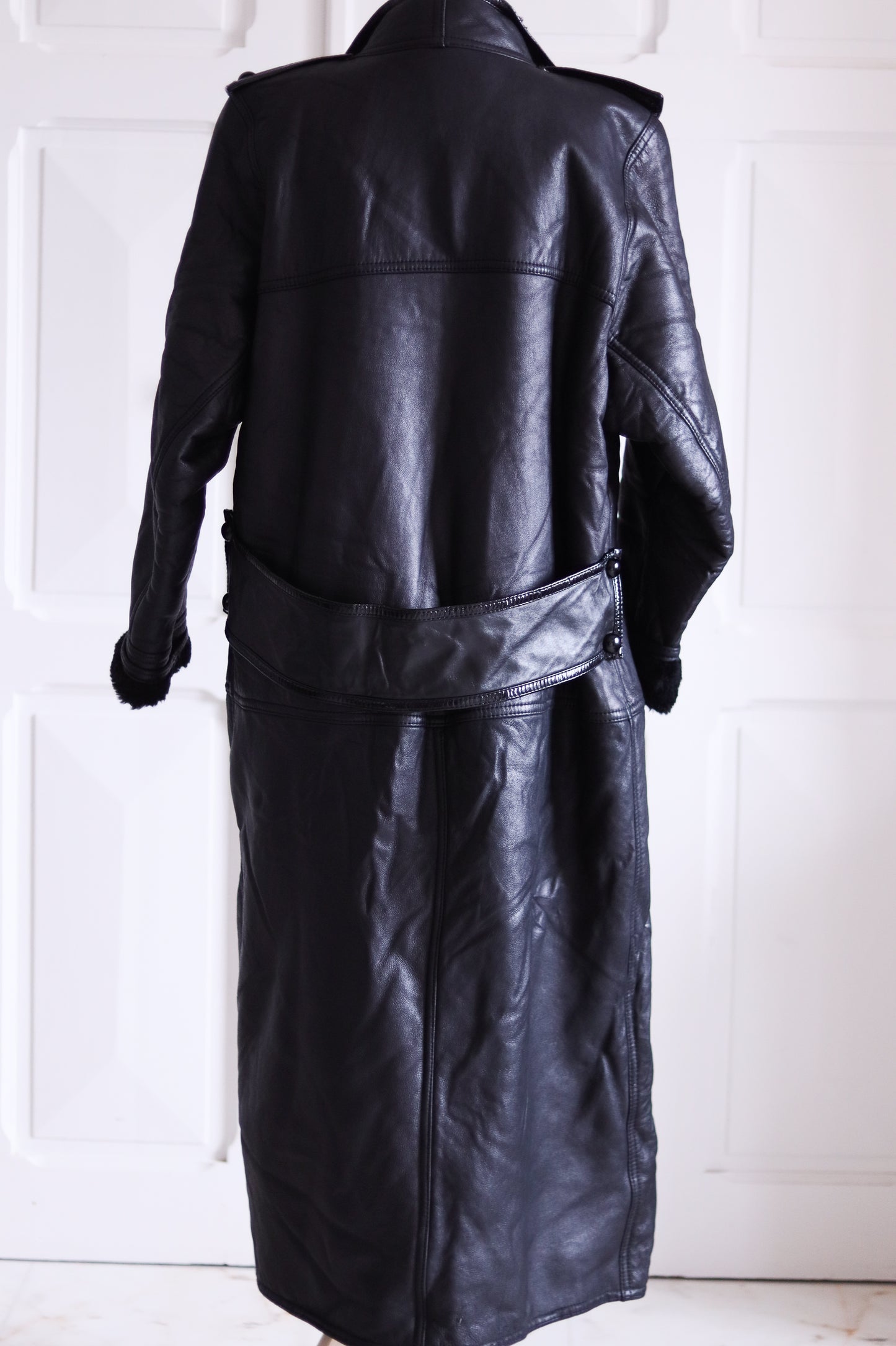 Jacques Saint Laurent manteau  maxi long vintage en cuir