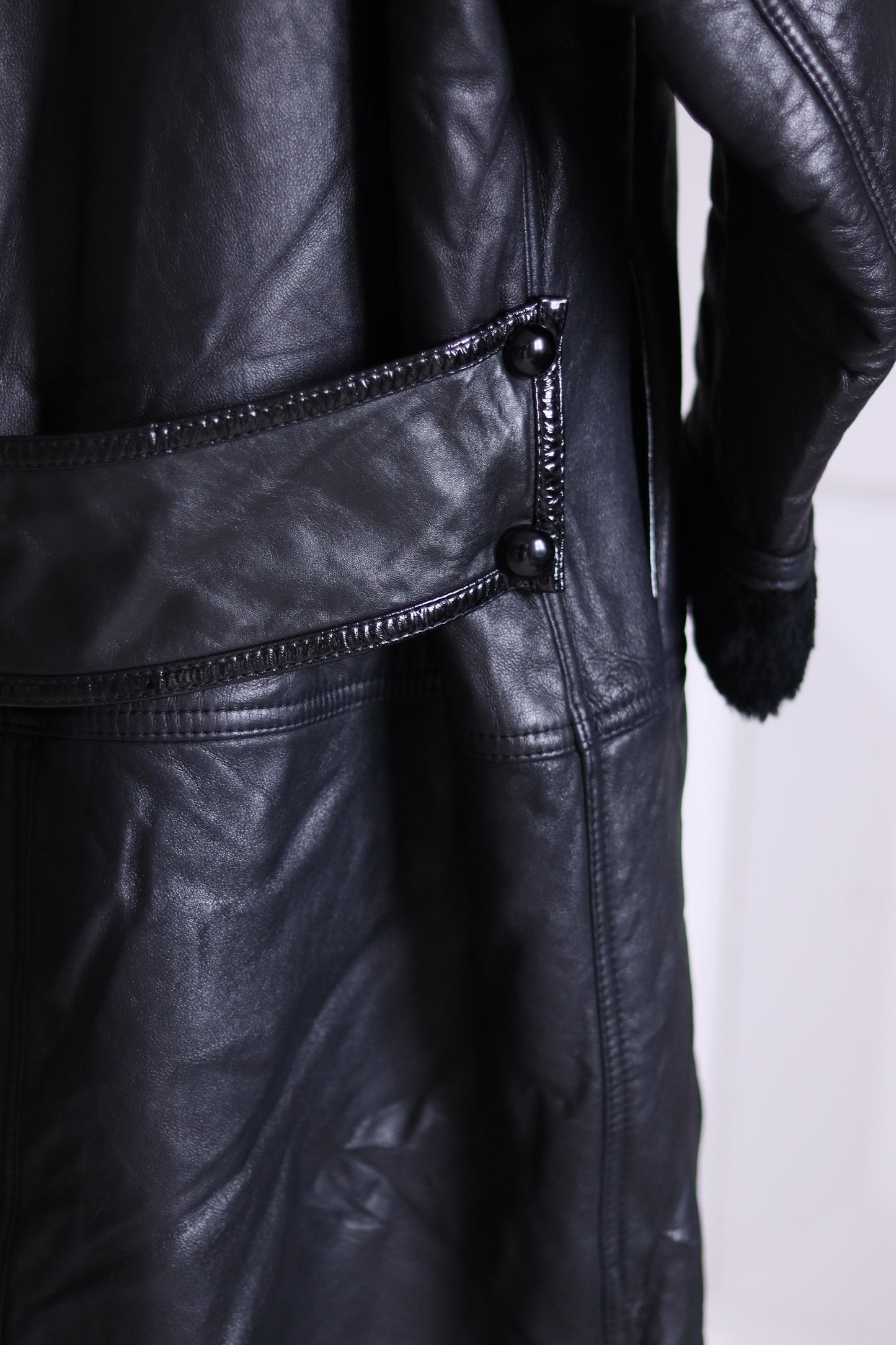 Jacques Saint Laurent manteau  maxi long vintage en cuir