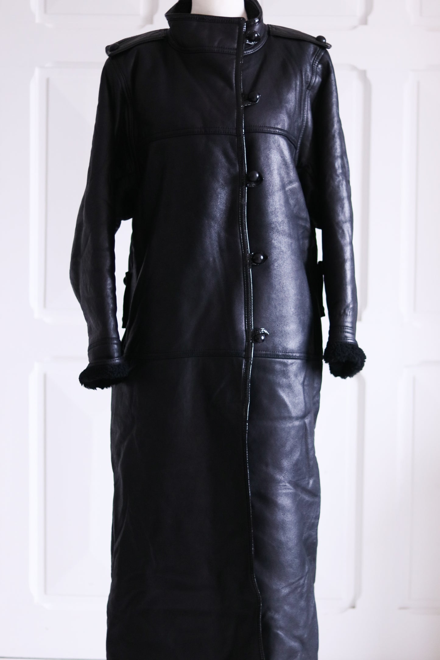 Jacques Saint Laurent manteau  maxi long vintage en cuir