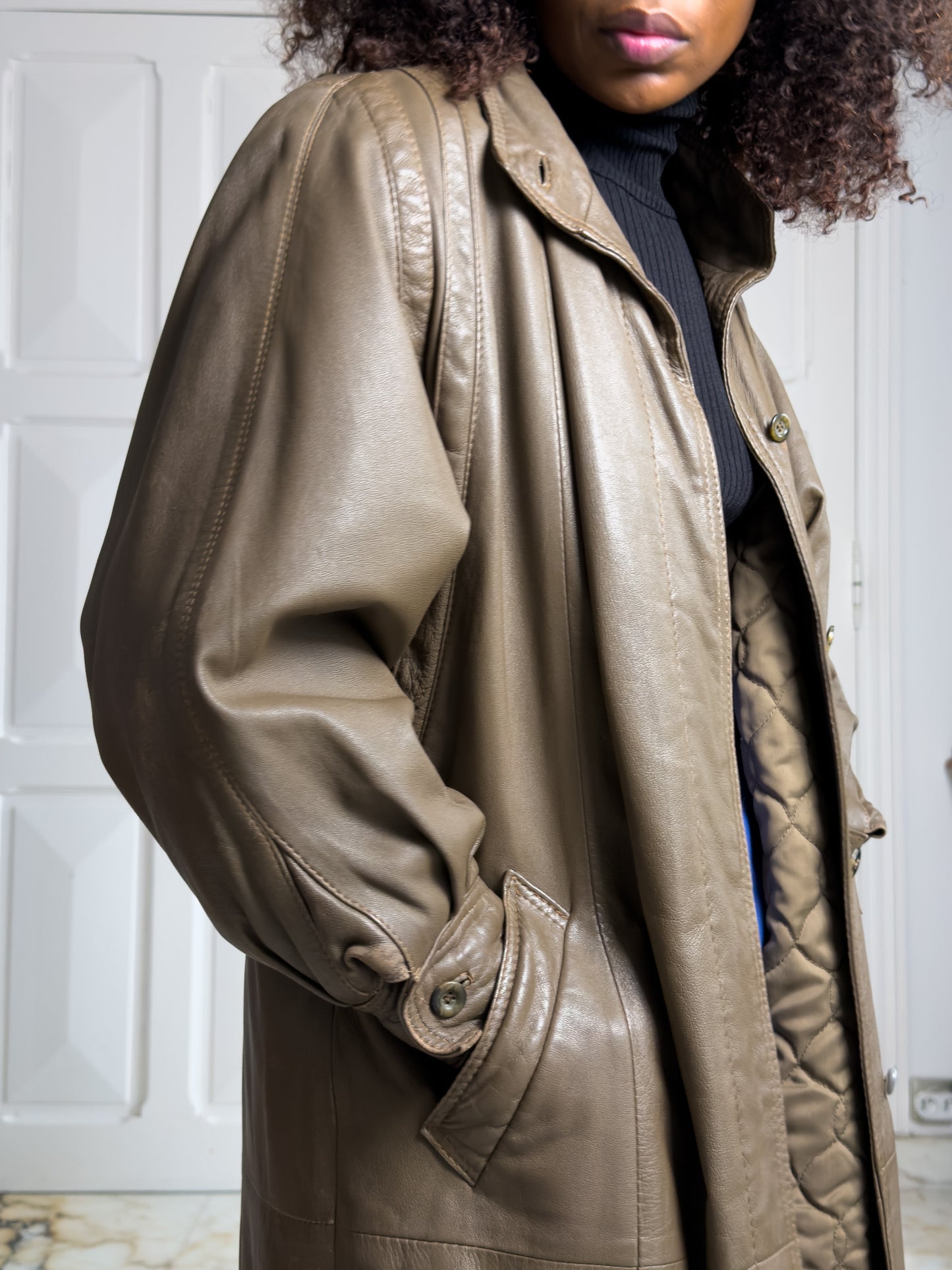 Manteau cuir vintage