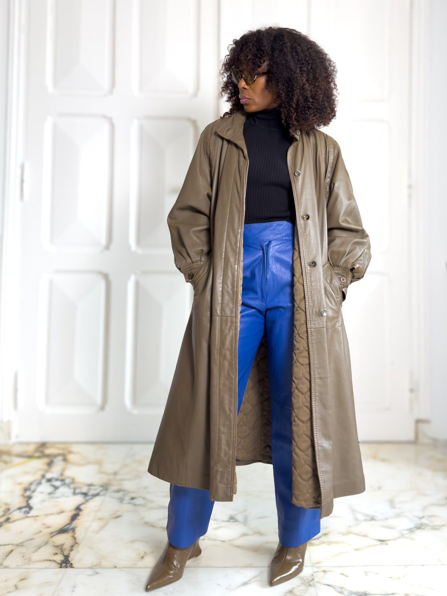 Manteau cuir vintage