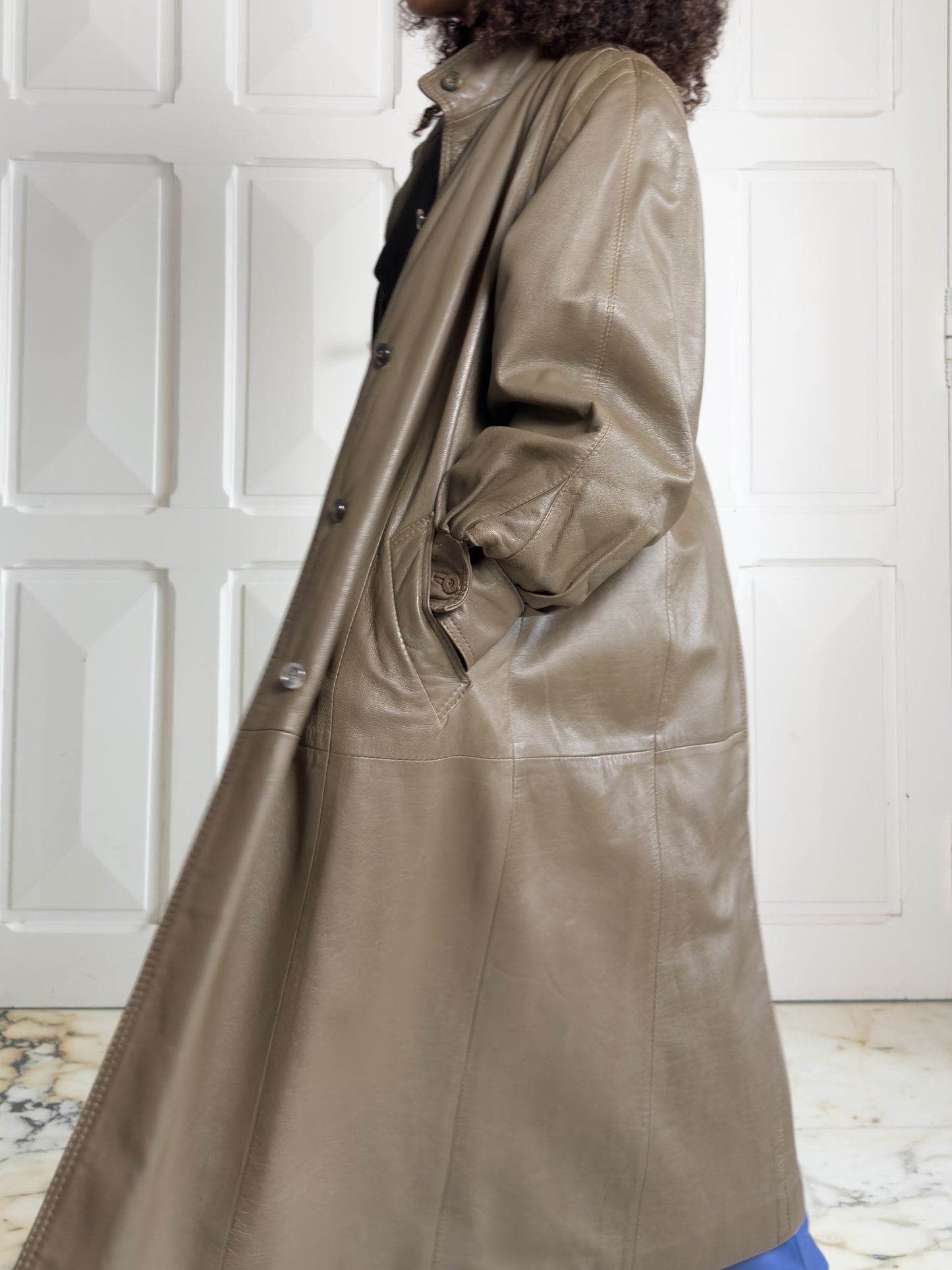 Manteau cuir vintage