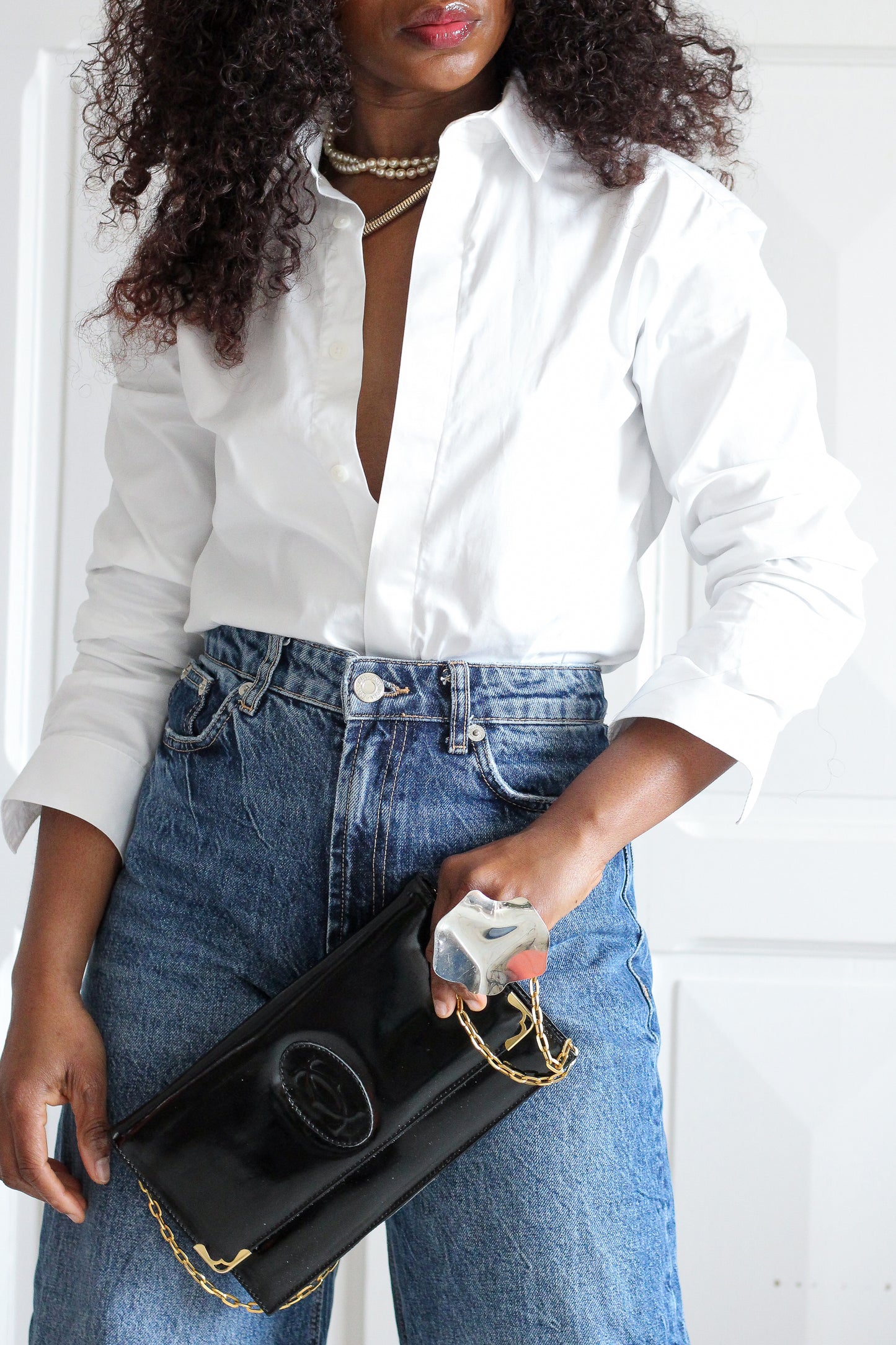 Pochette Cartier en cuir verni