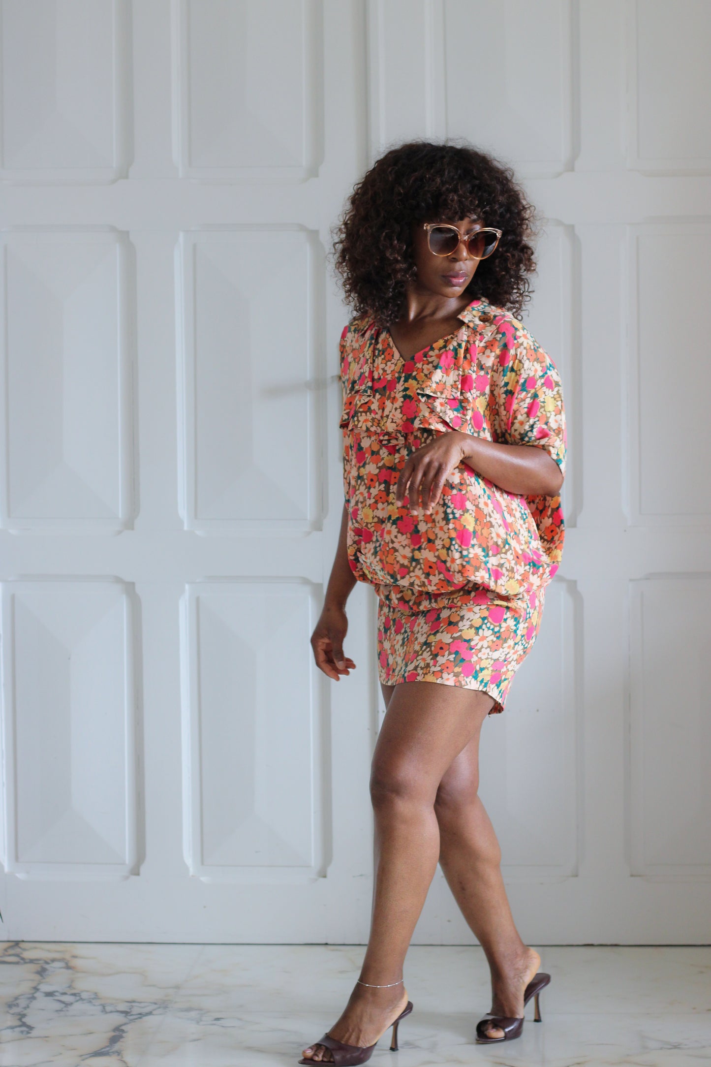 Villa Seta robe fleuri en soie