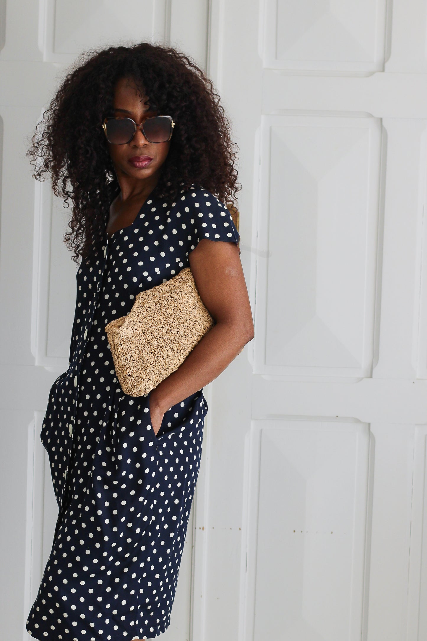 S-G ensemble robe motifs pois