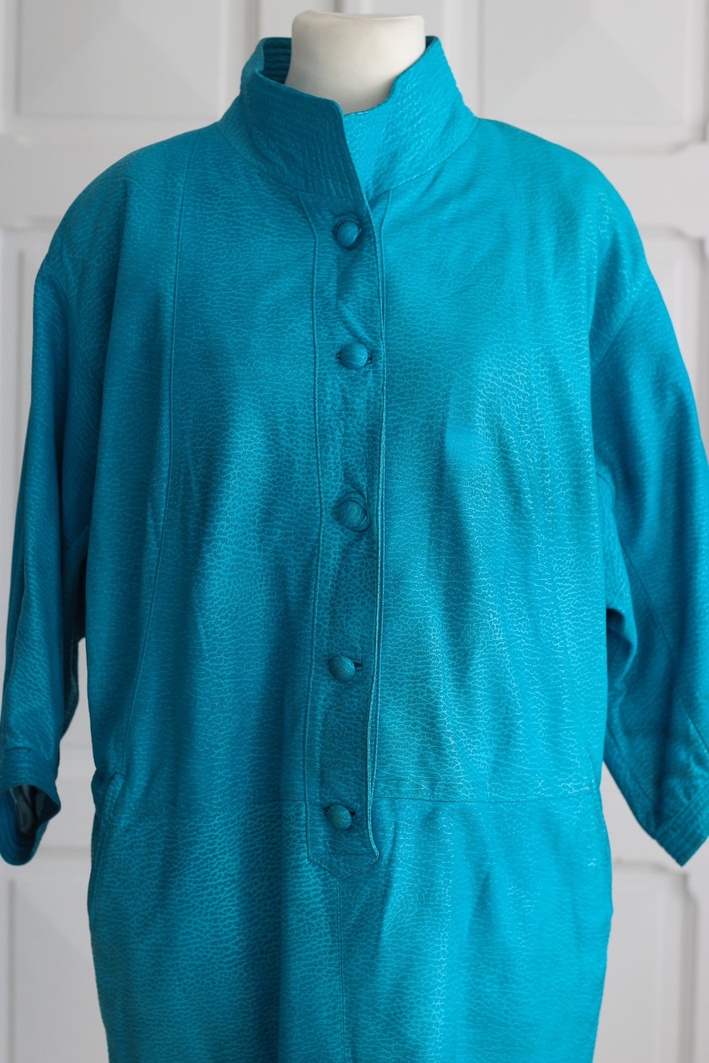 Fosma robe en cuir bleu turqouise