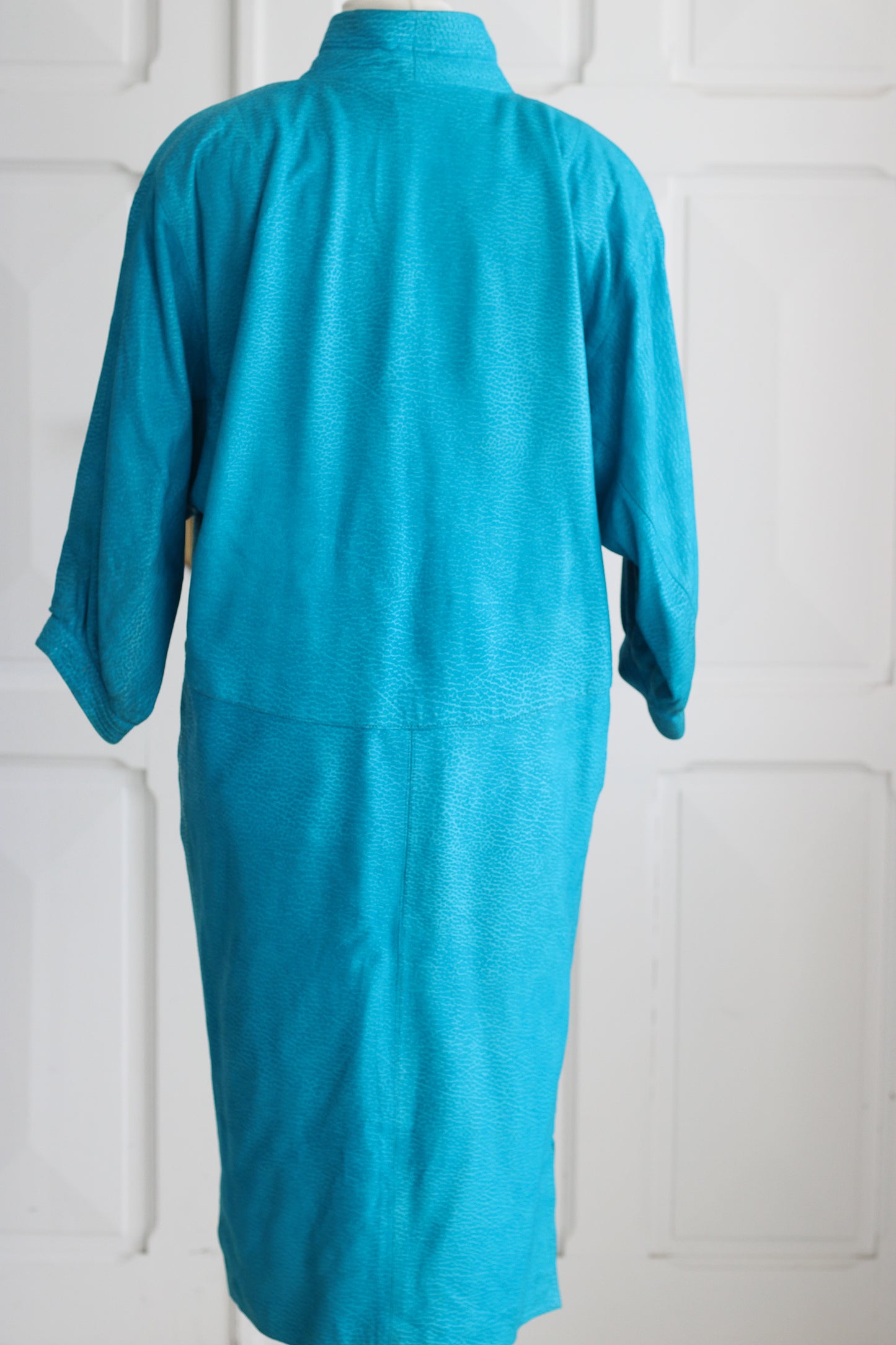 Fosma robe en cuir bleu turqouise