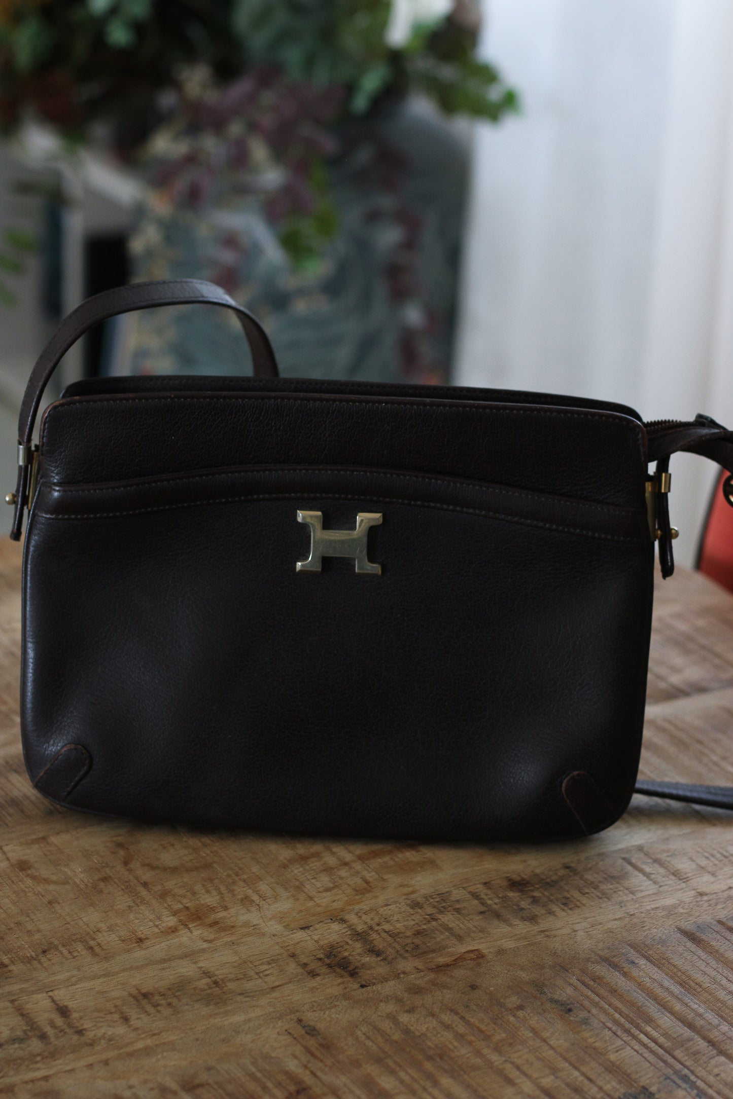 Sac bandoulière en cuir Pourchet