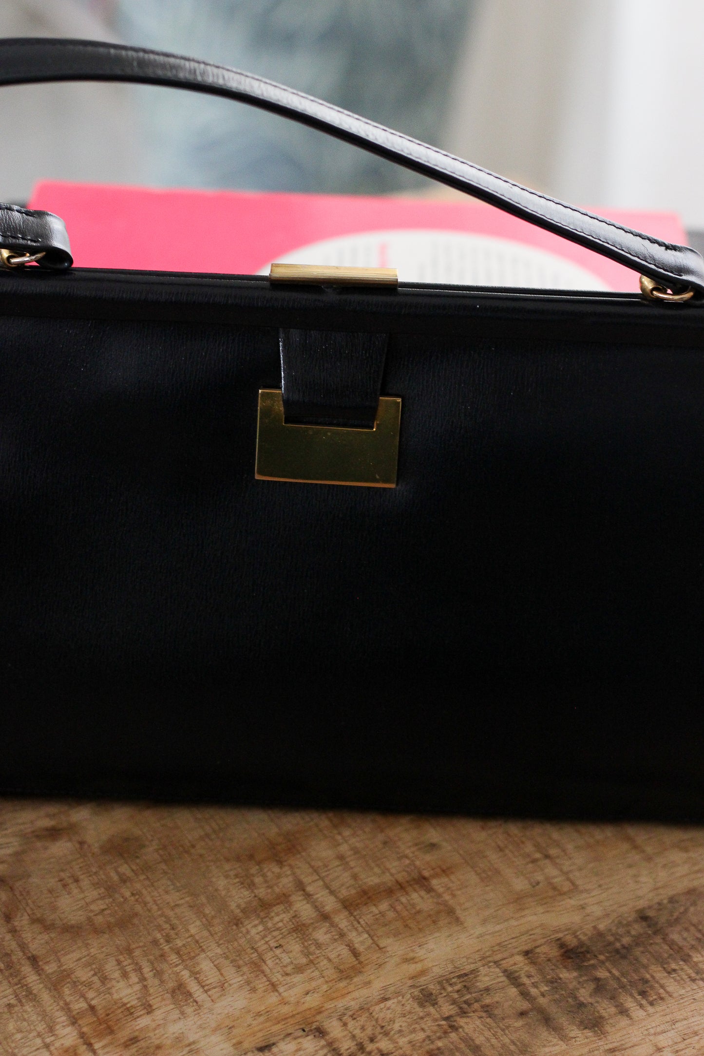 Sac à main vintage cuir bleu