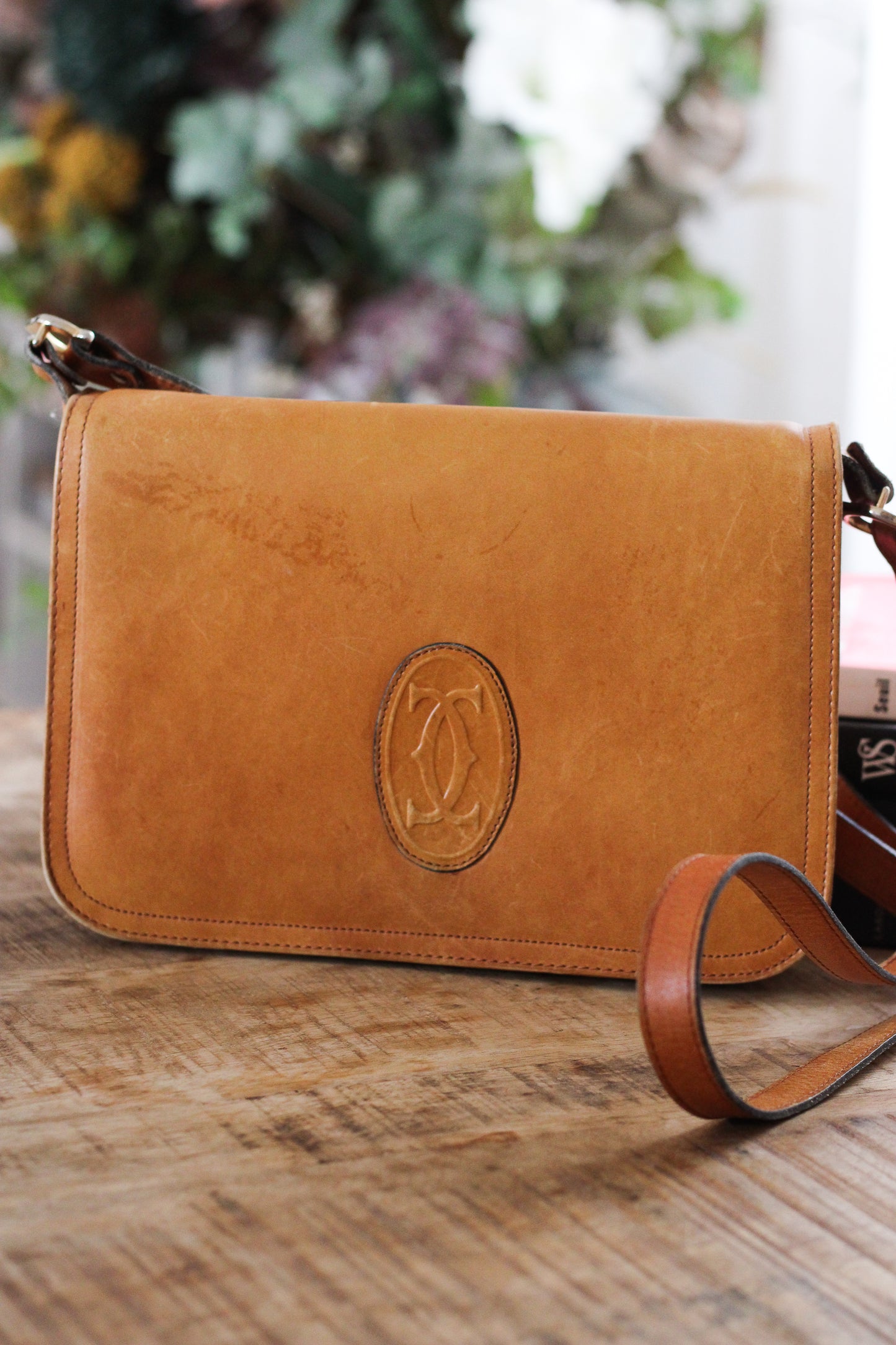 Sac bandoulière en cuir Cartier