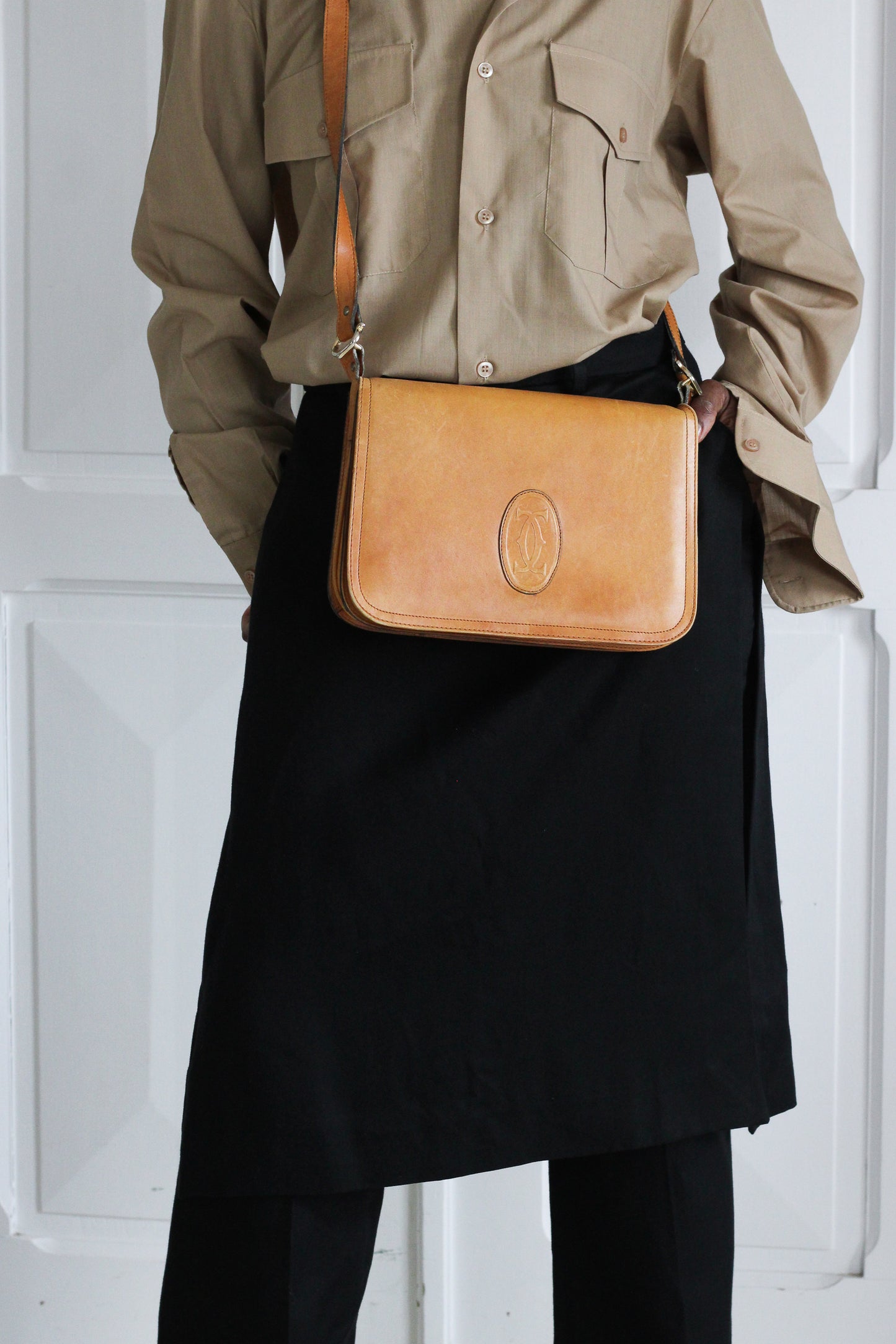 Sac bandoulière en cuir Cartier