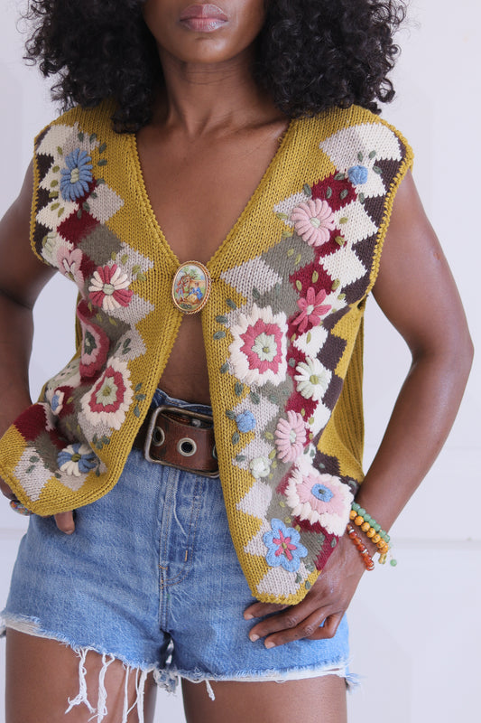 Fait main tricot fleuri