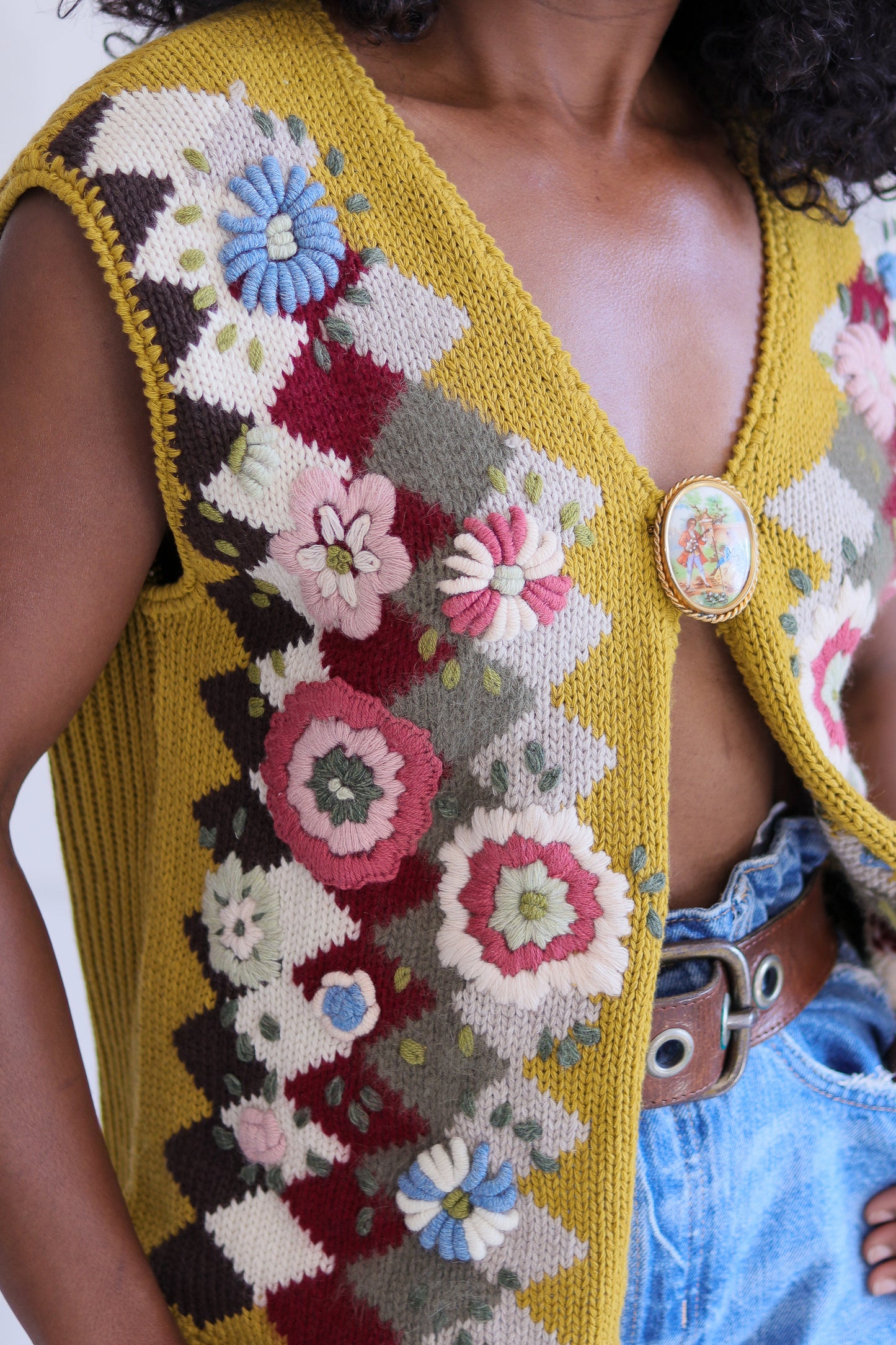 Fait main tricot fleuri