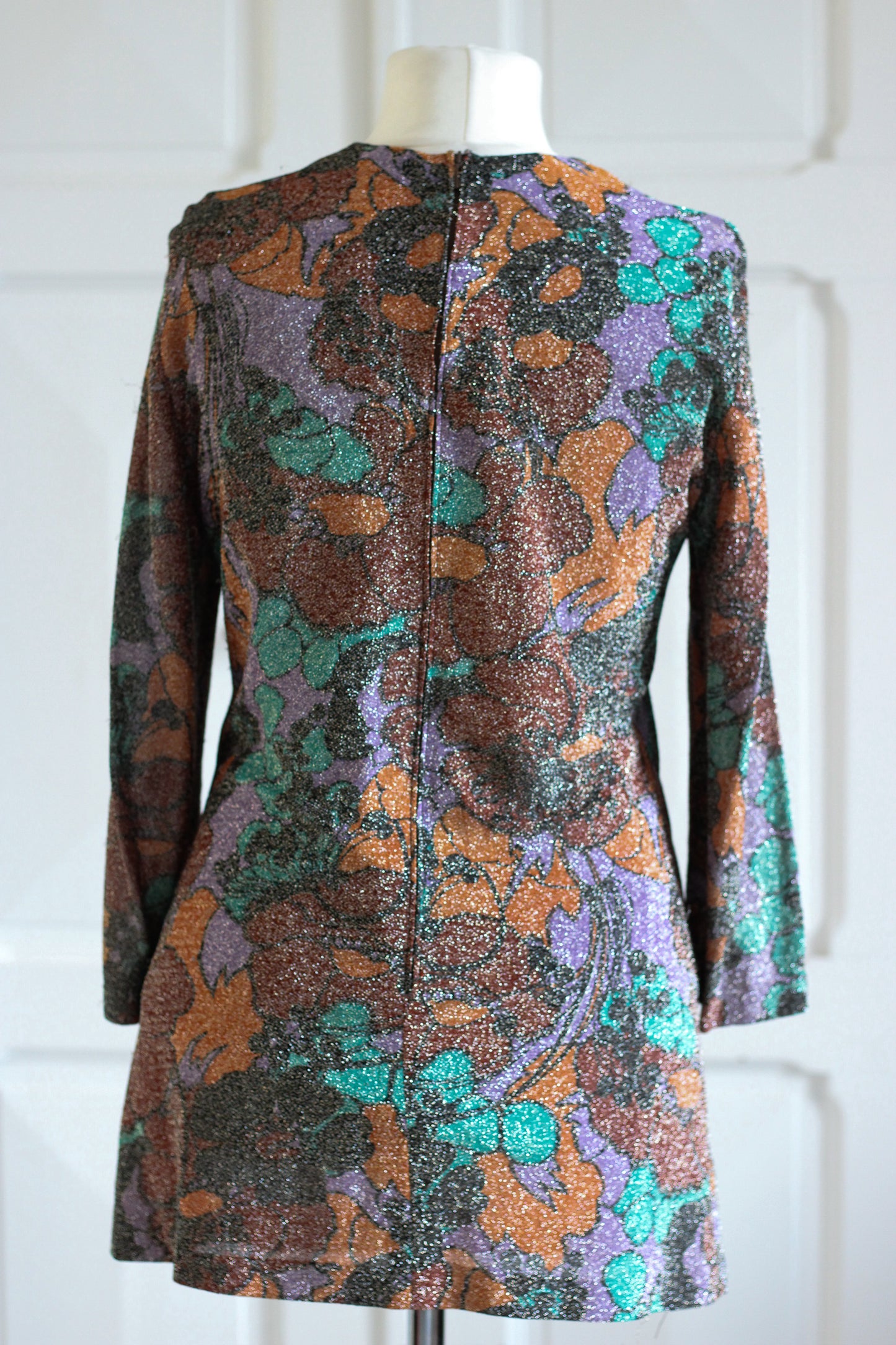 Robe tunique lurex floral vintage