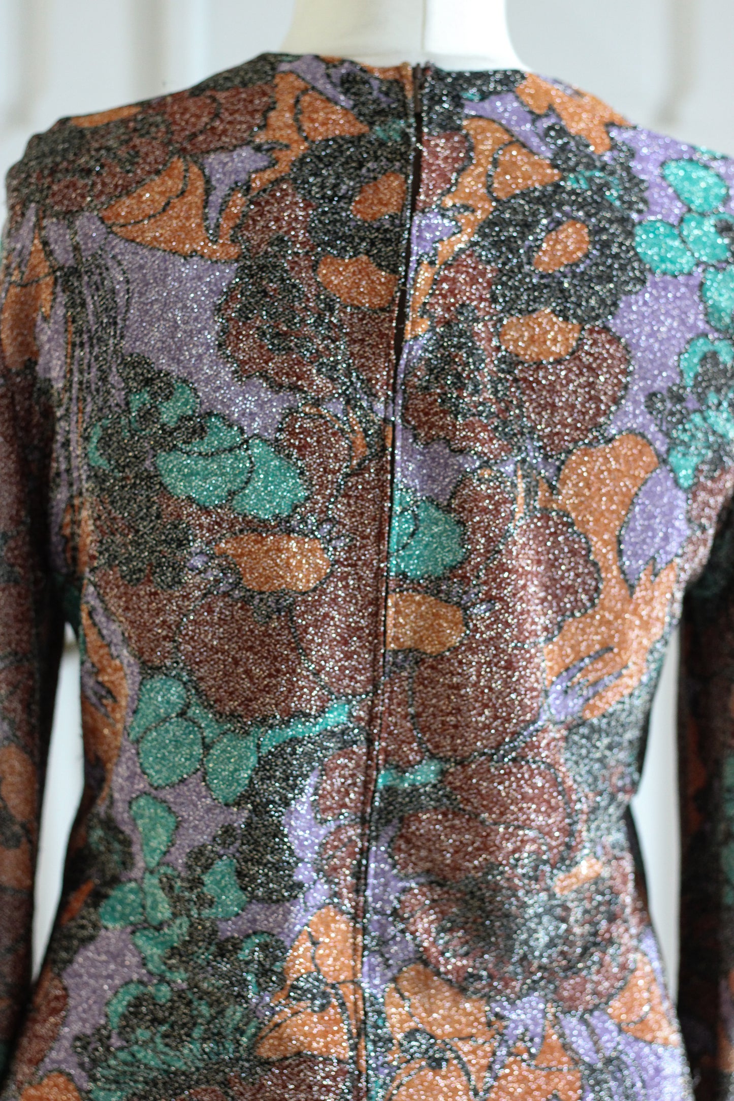 Robe tunique lurex floral vintage