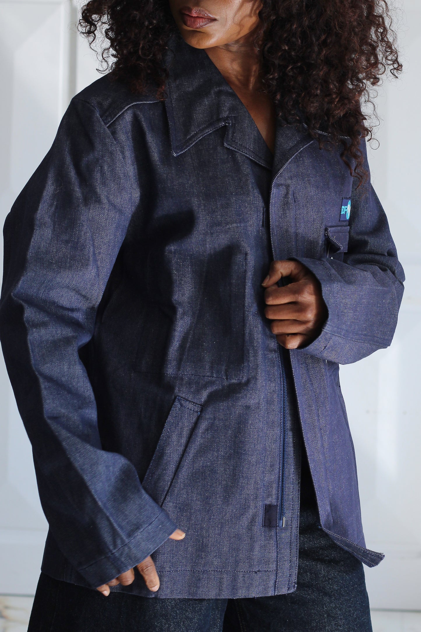 Veste de travail vintage EDF en denim