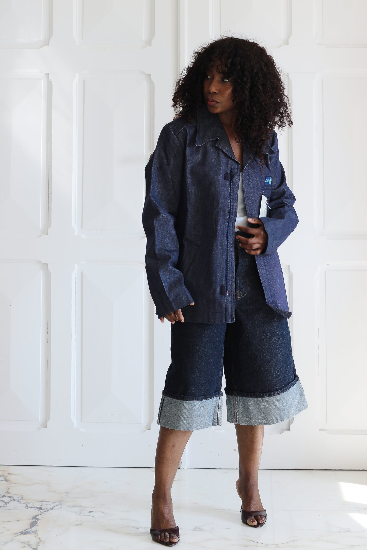 Veste de travail vintage EDF en denim