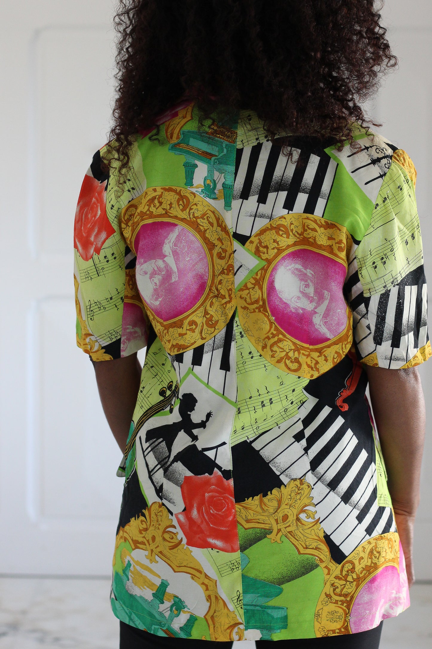 Thérese Baumaire veste imprimé foulard