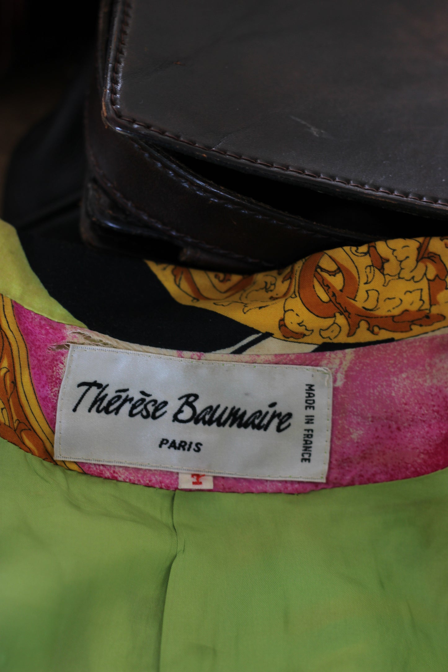Thérese Baumaire veste imprimé foulard