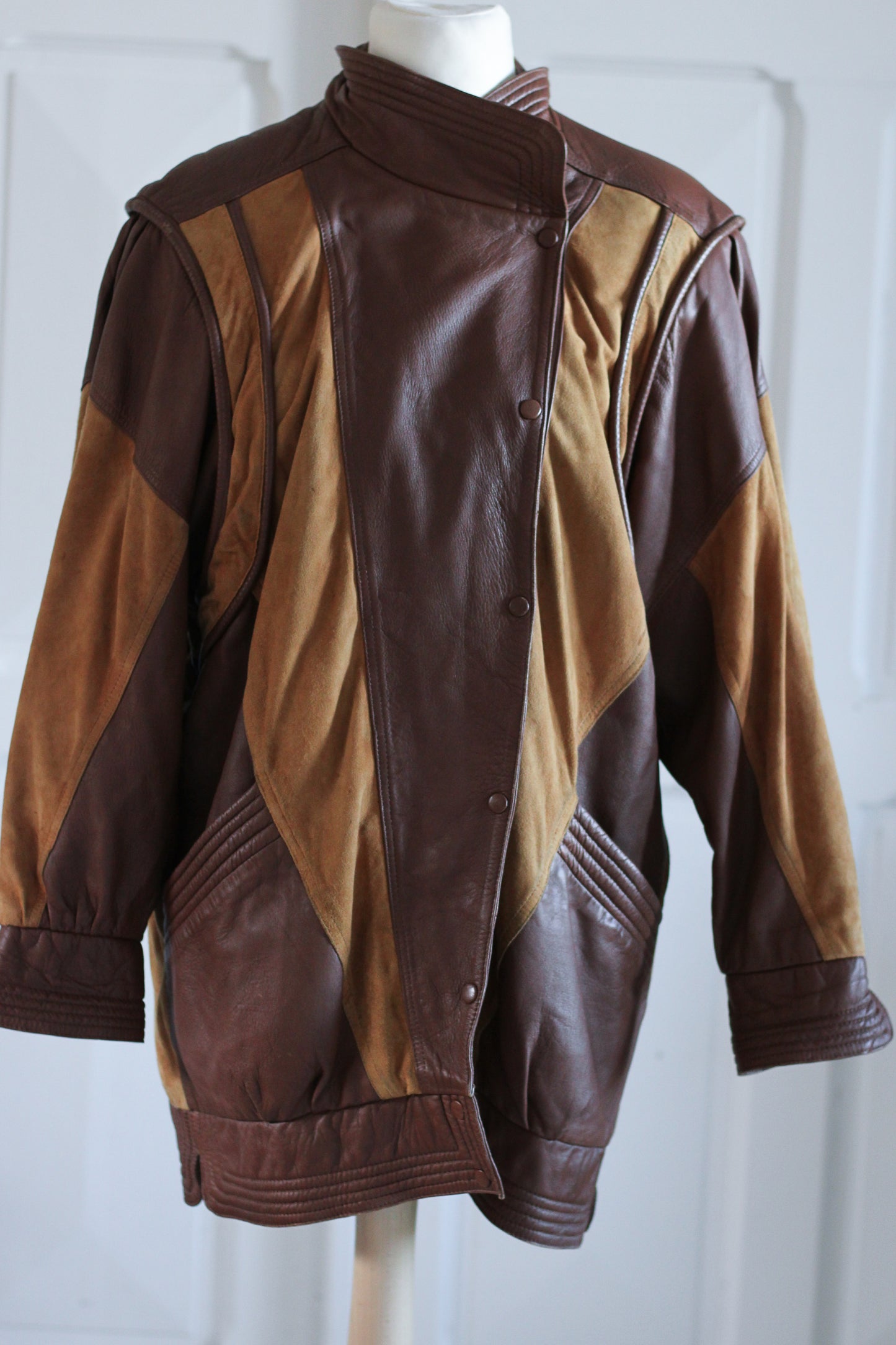 Veste cuir daim vintage années 1980