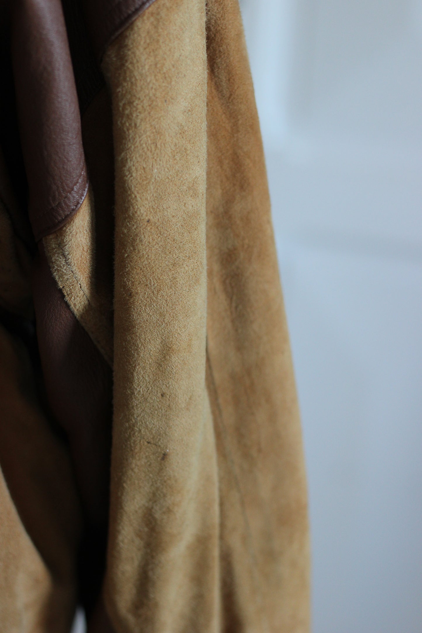 Veste cuir daim vintage années 1980