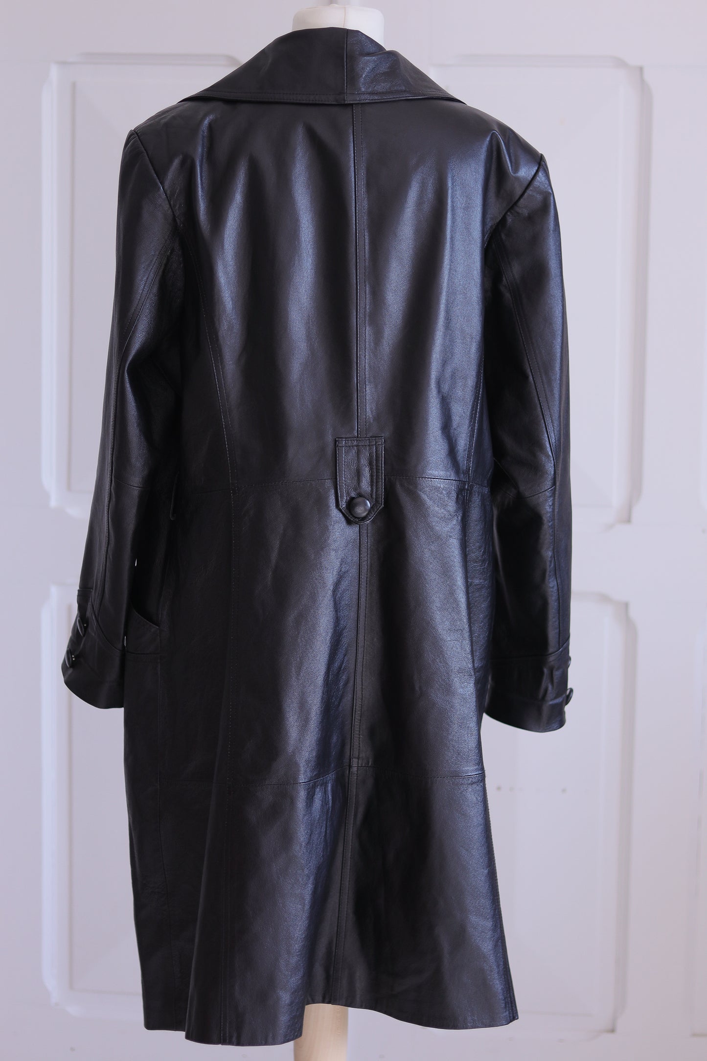 Veste long en cuir véritable