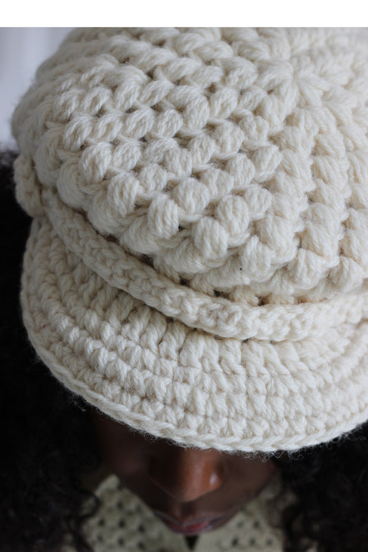 Fait main béret en tricot vintage