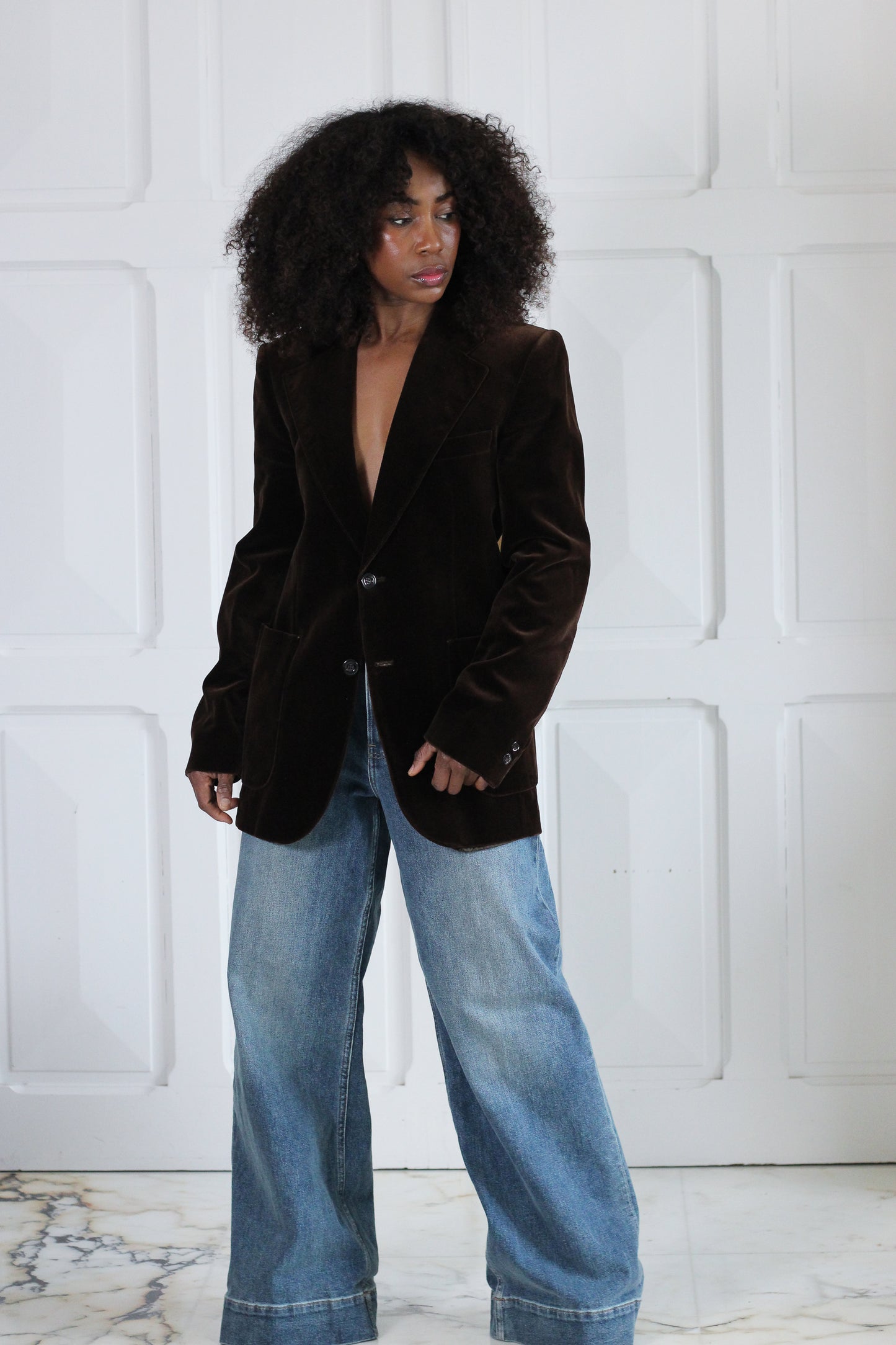 Blazer vintage en velours de coton