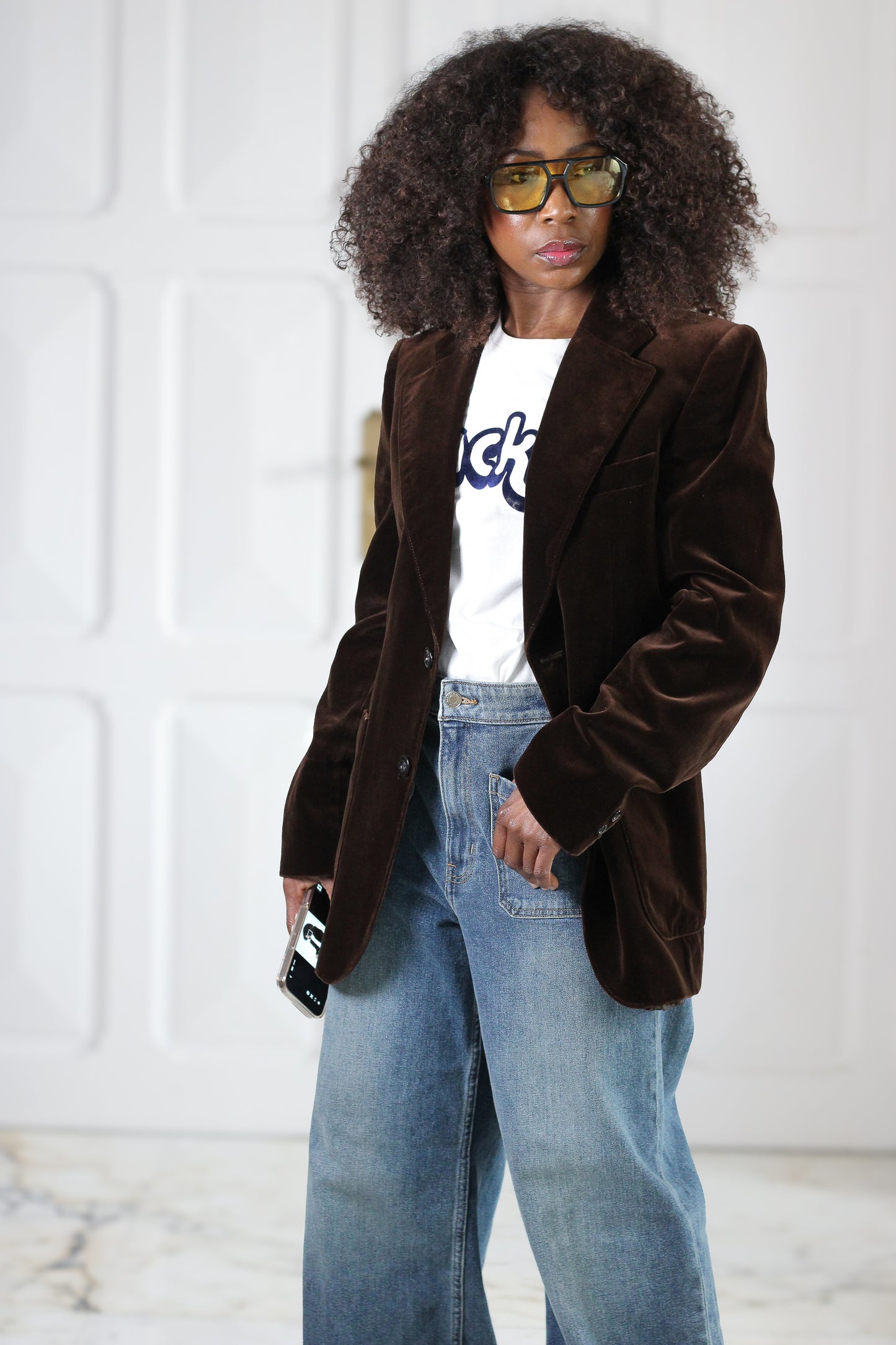 Blazer vintage en velours de coton