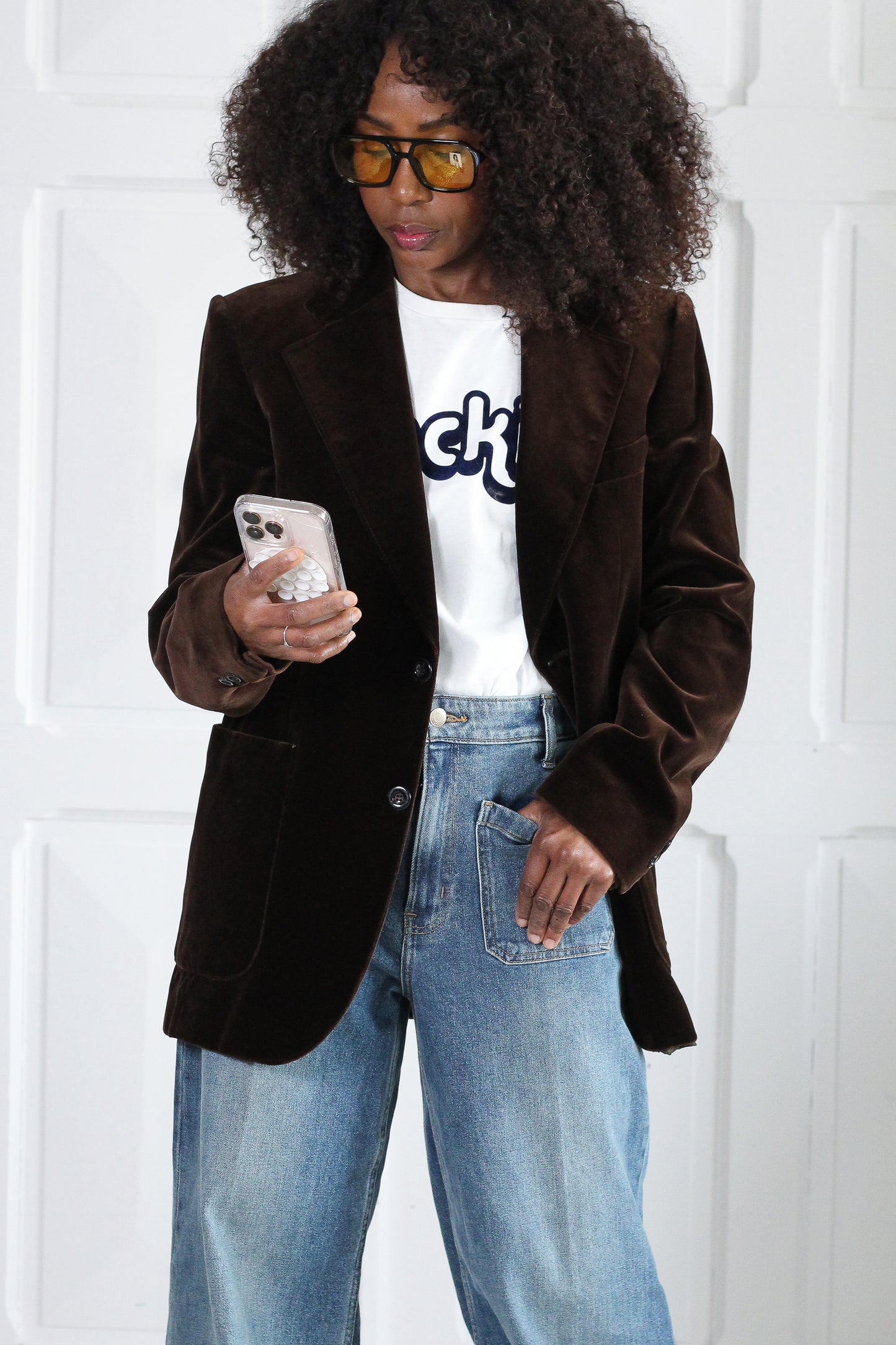 Blazer vintage en velours de coton