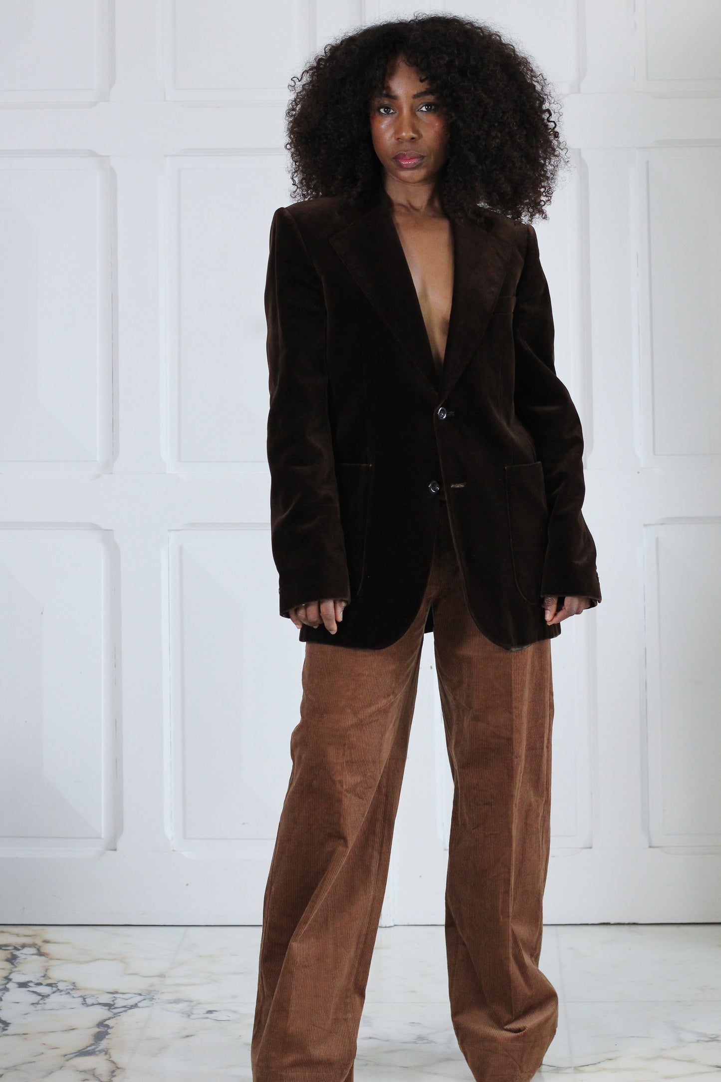 Blazer vintage en velours de coton