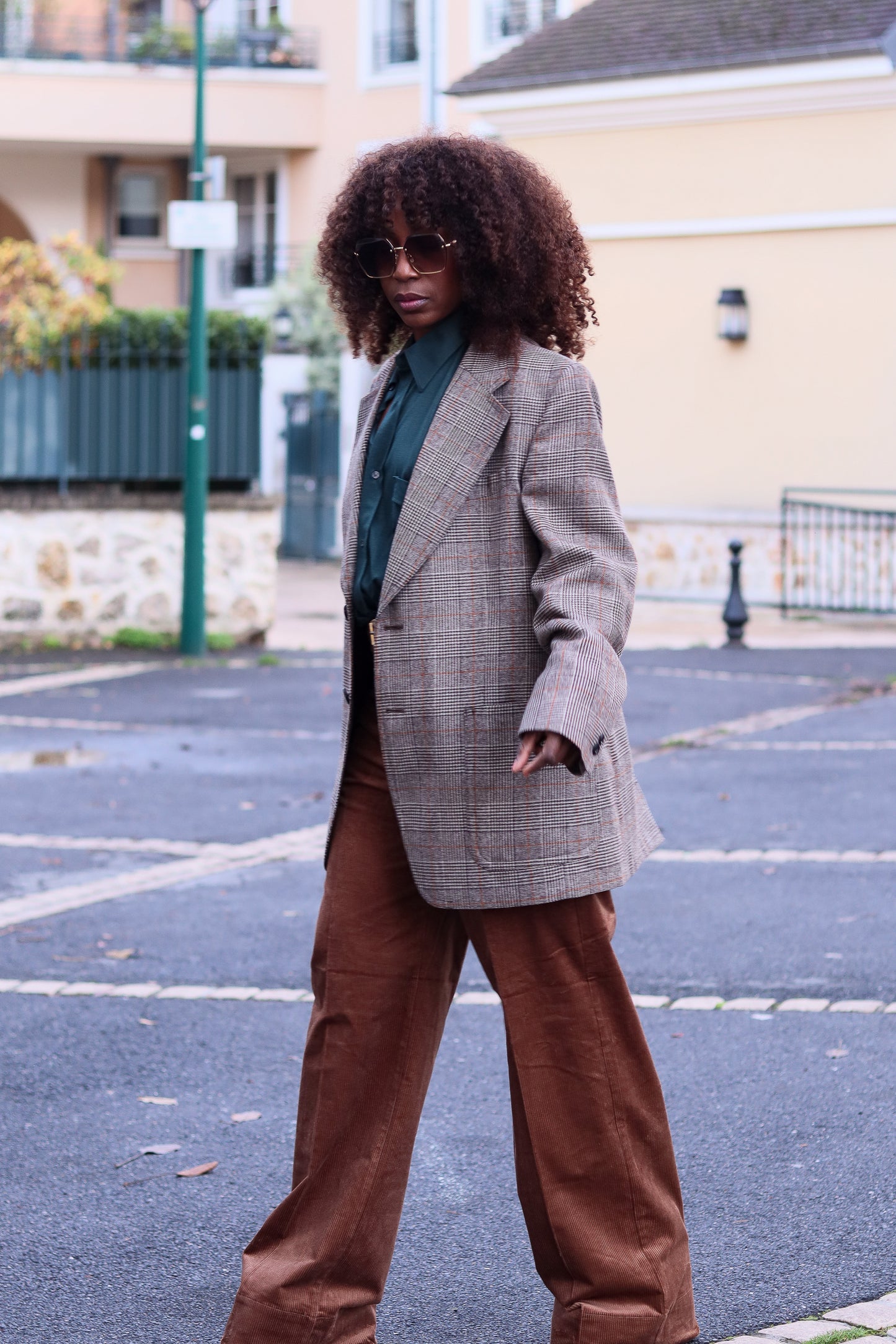 Blazer en laine à col large