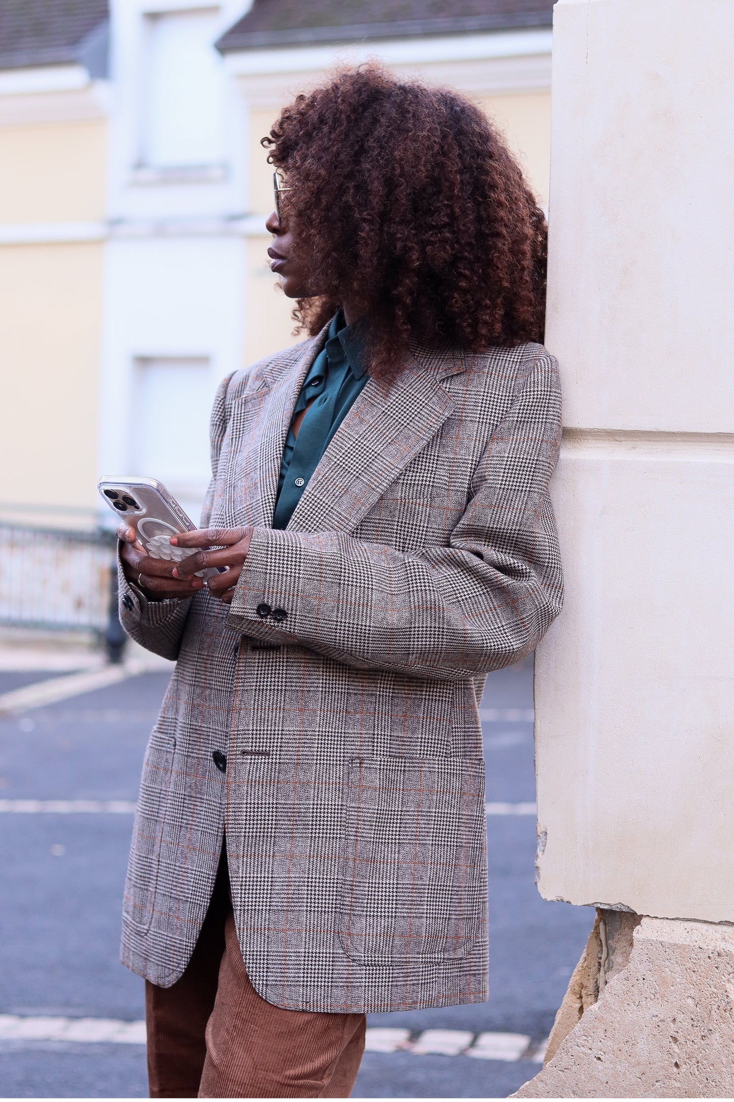 Blazer en laine à col large