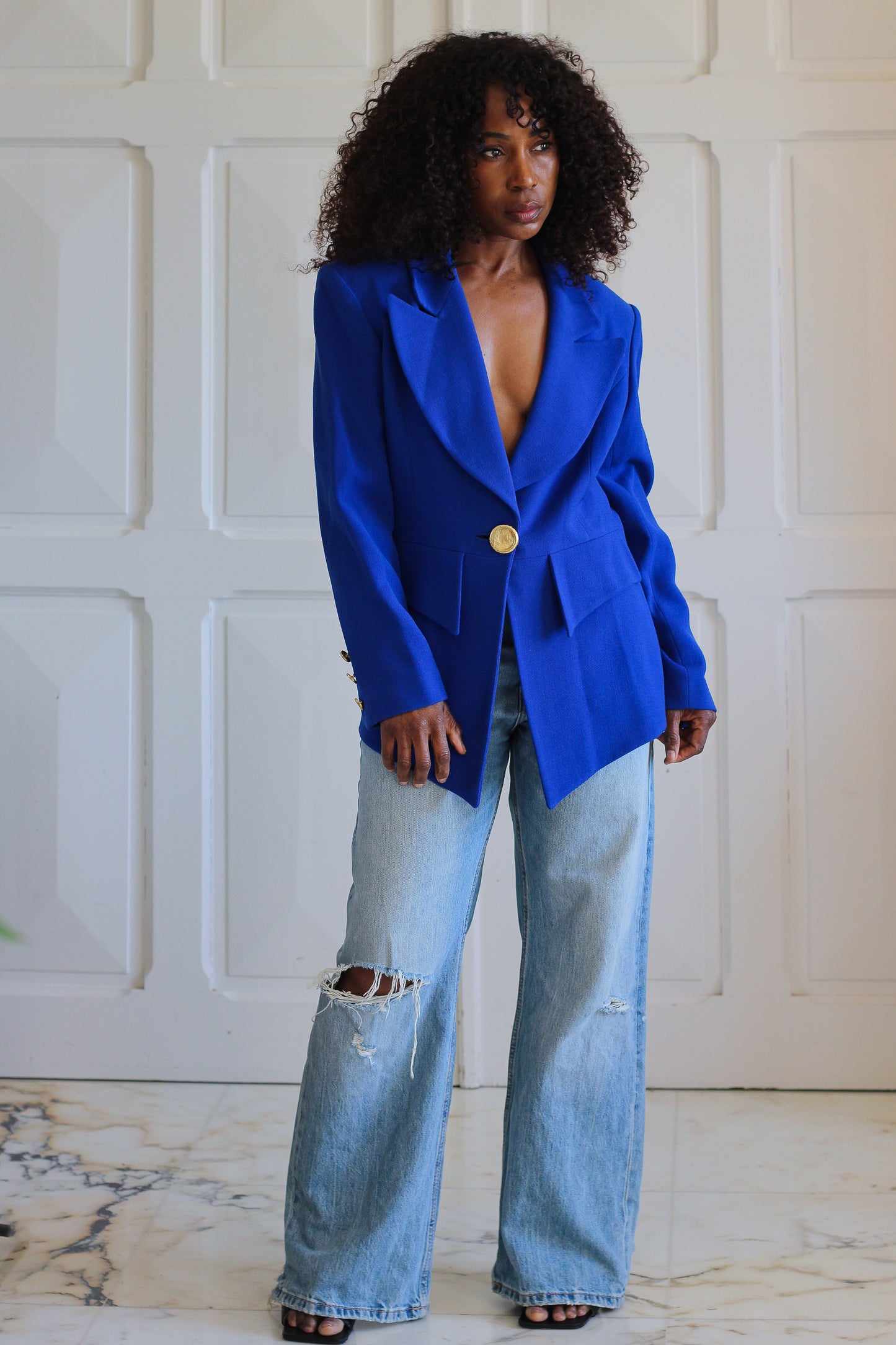 Nelly Cartier blazer à col large