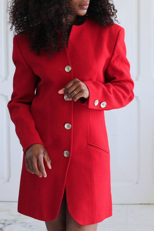 Nelly Cartier blazer en laine rouge