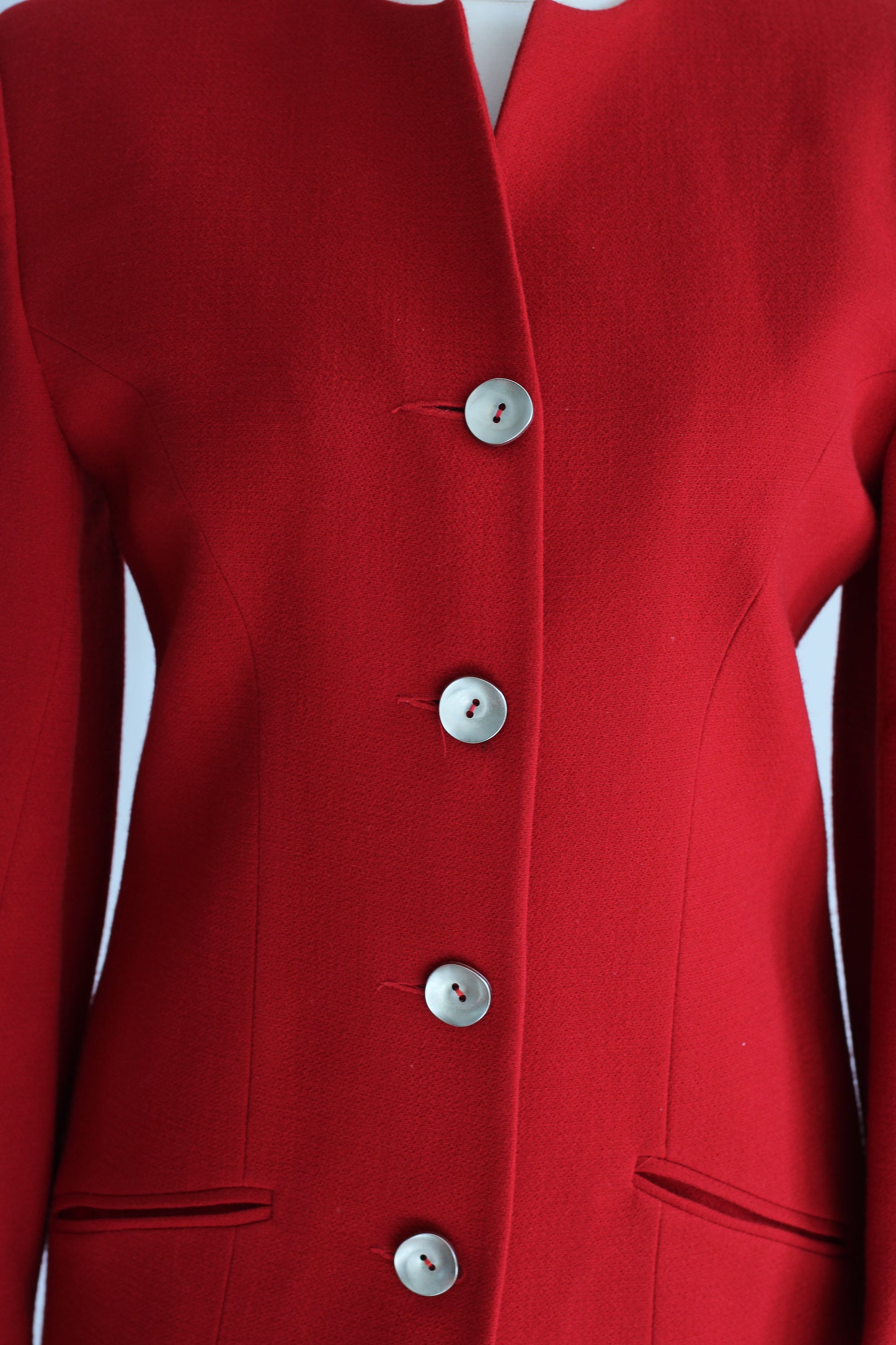 Nelly Cartier blazer en laine rouge