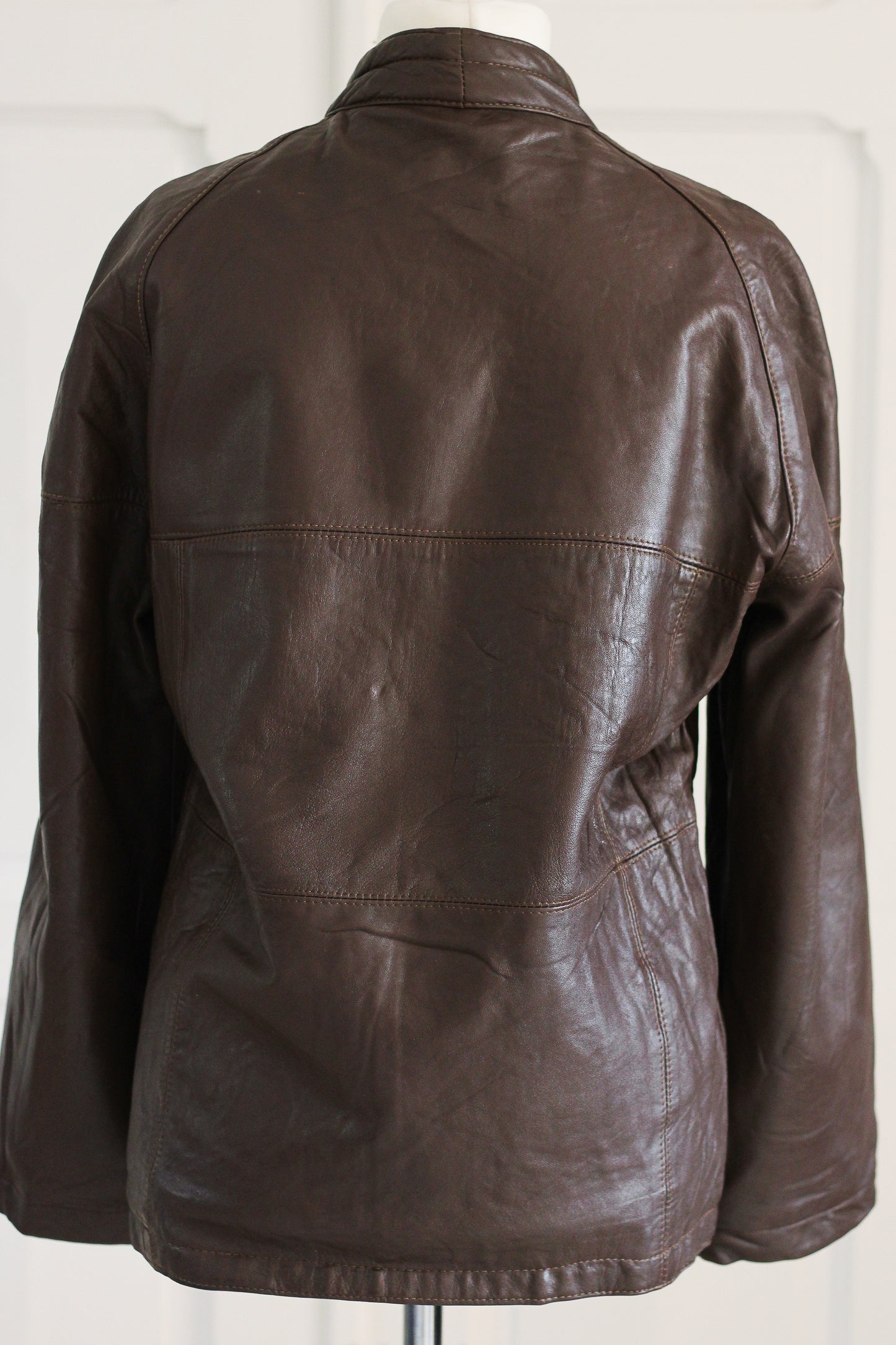 Veste cuir vintage chocolat
