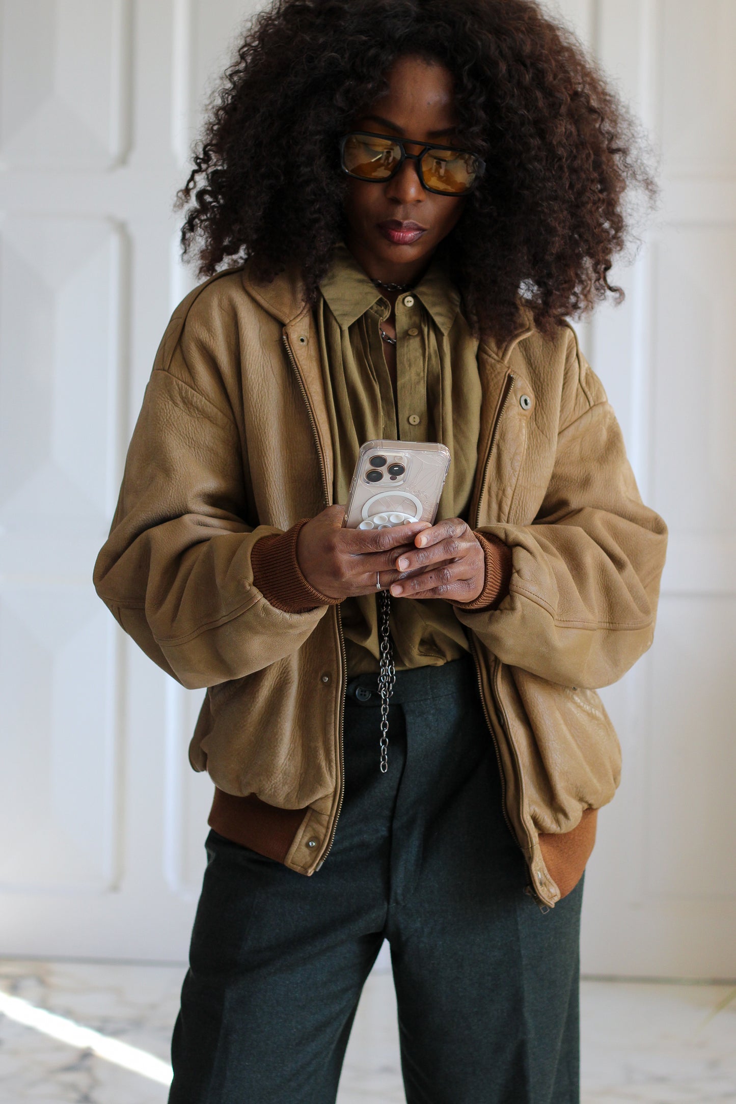 Creeks veste en cuir