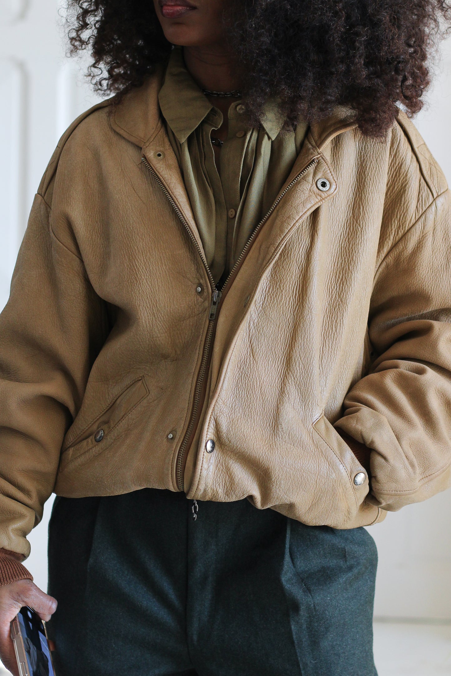 Creeks veste en cuir