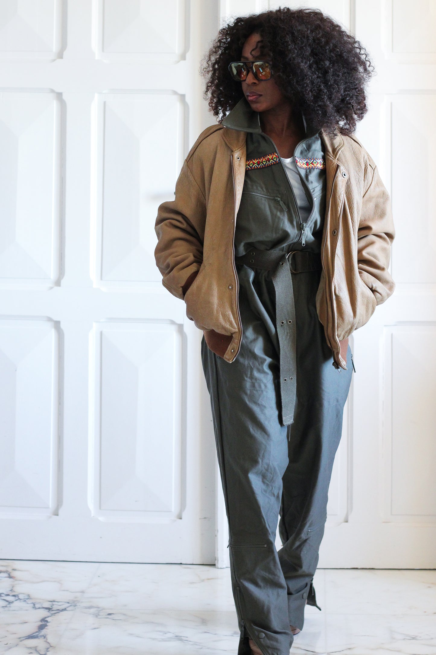 Creeks veste en cuir