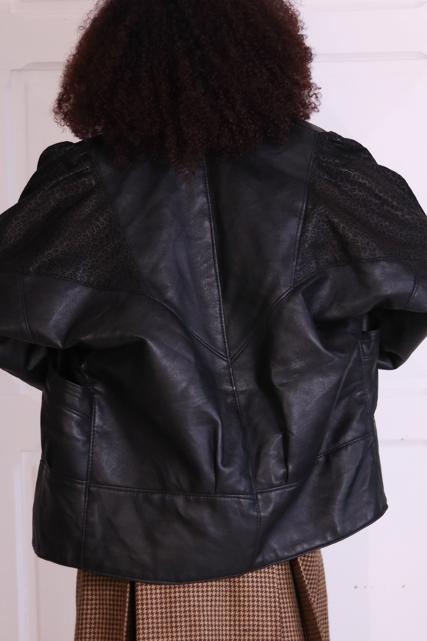 Blouson cuir matelassé
