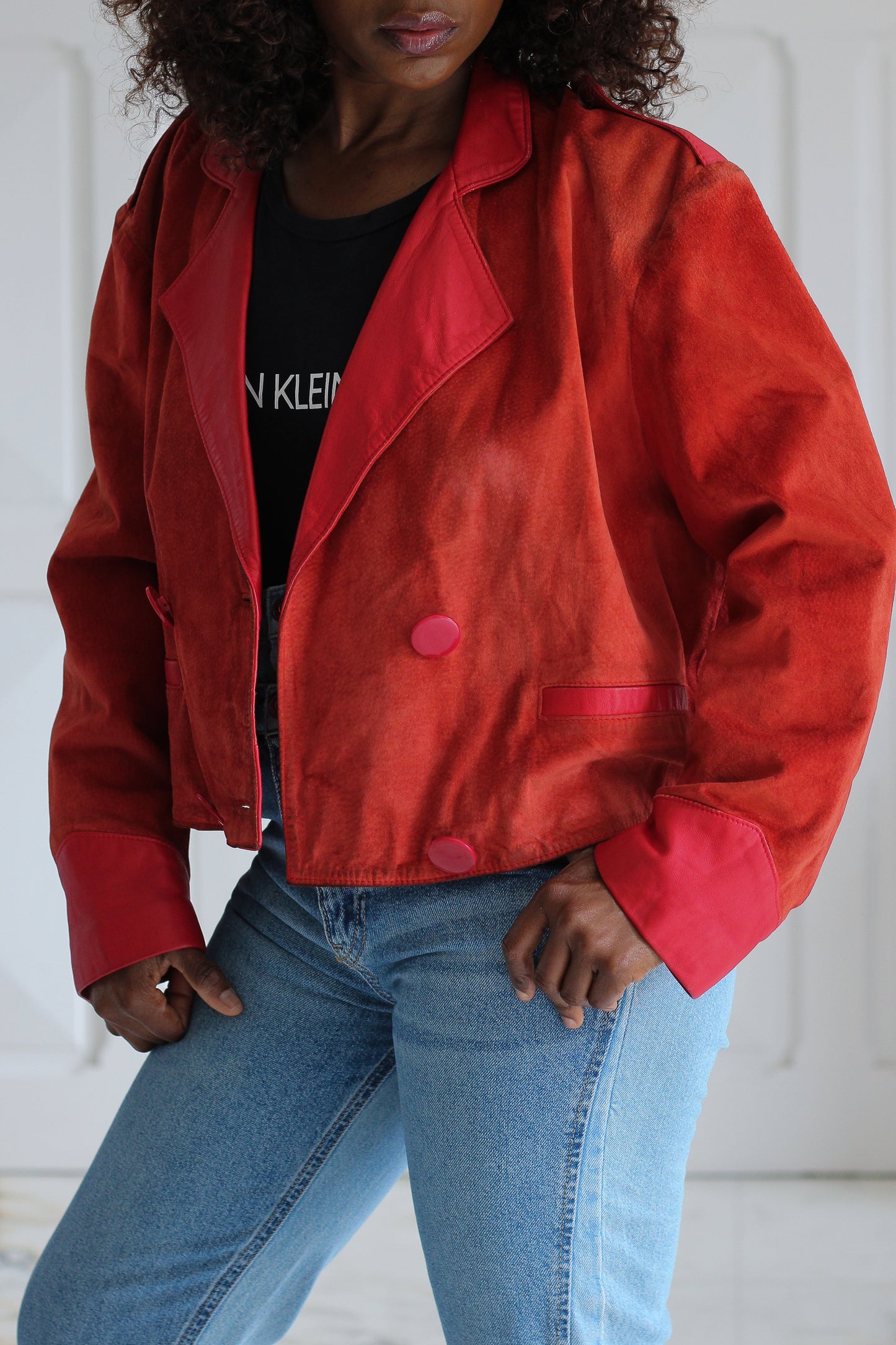 Anne D'Oral blouson cuir vintage